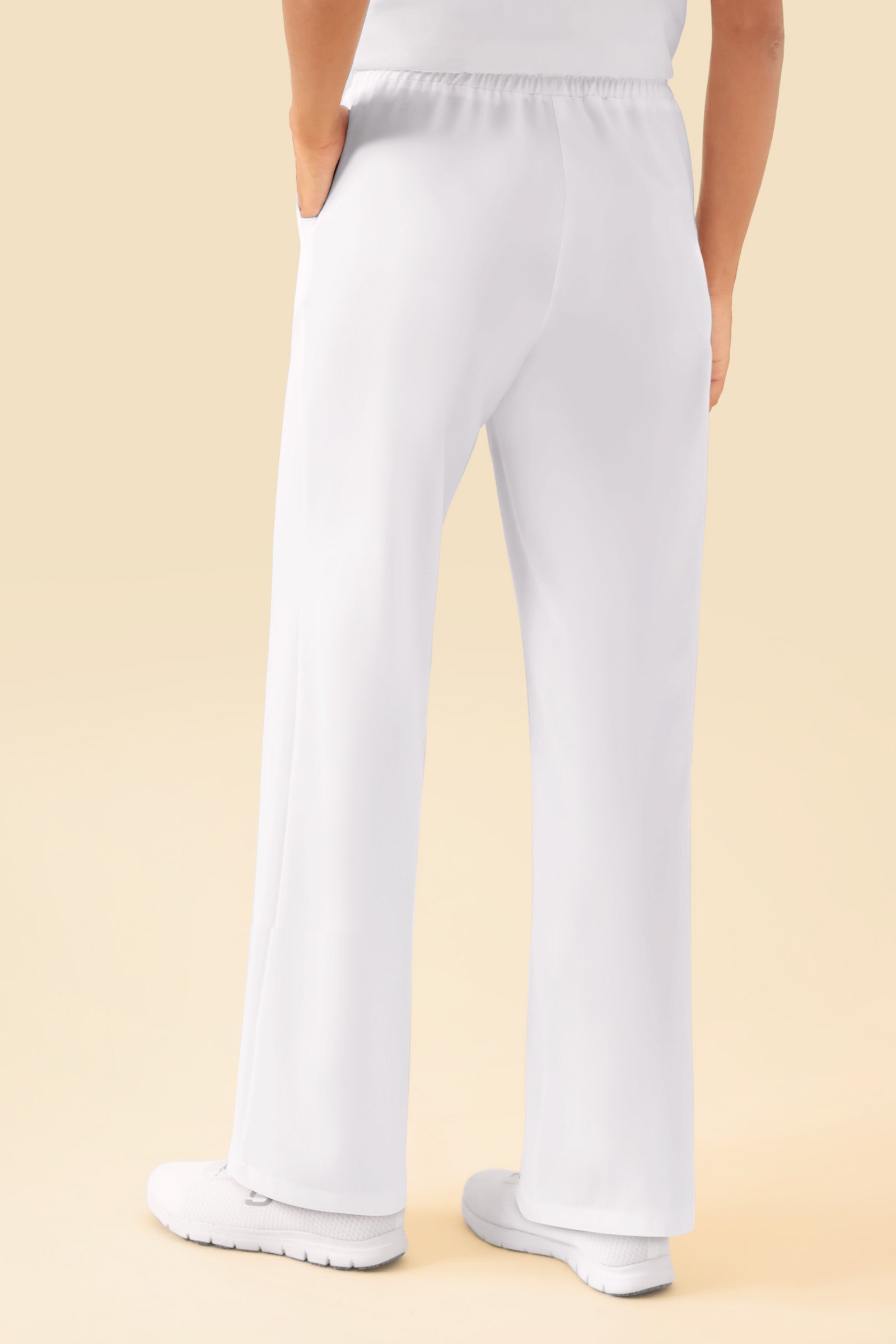 KAERE Hose Damen - weites Bein weiß, Rückansicht 