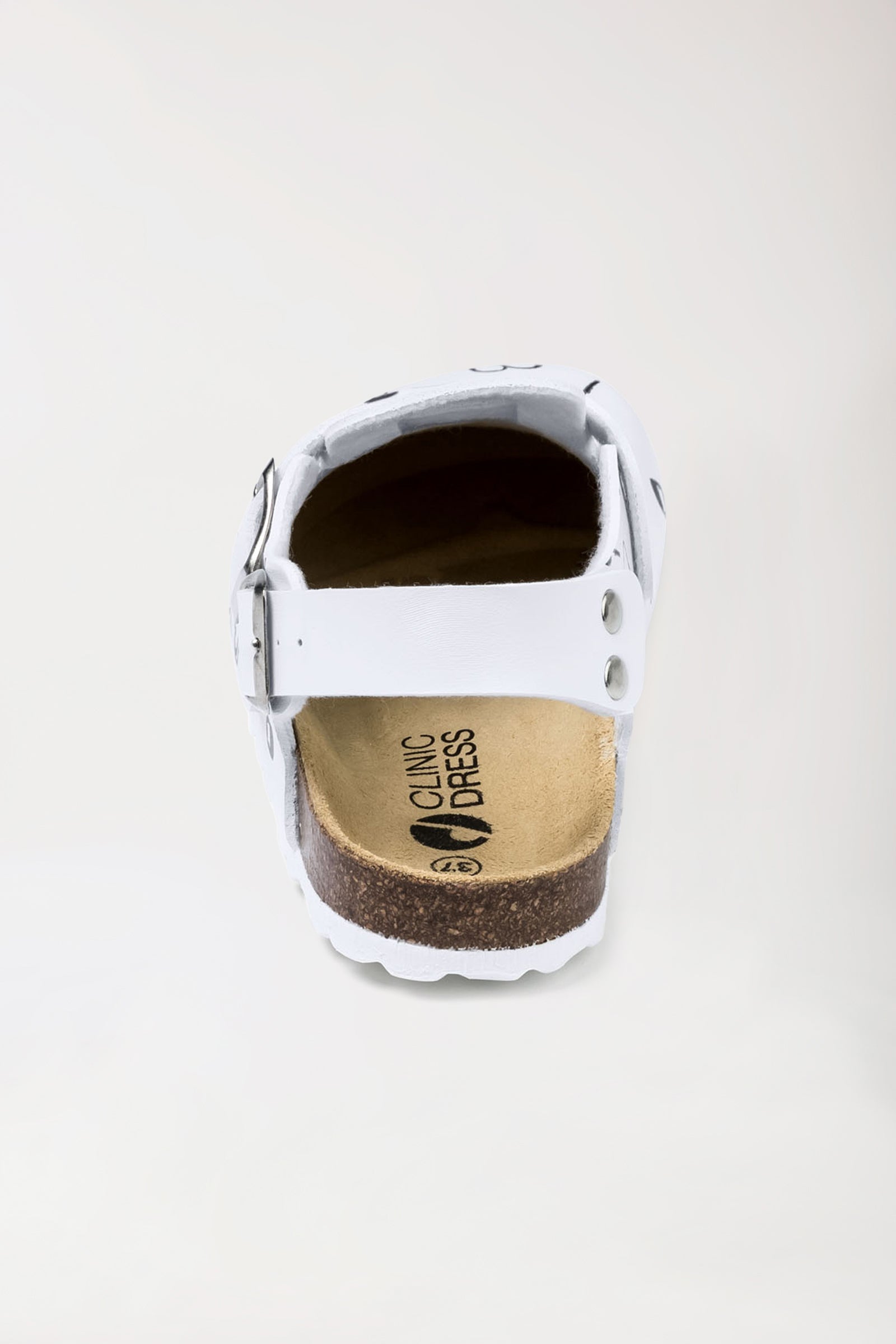 Damen Clog - Fersenriemen - weiß/schwarz, Rückansicht 