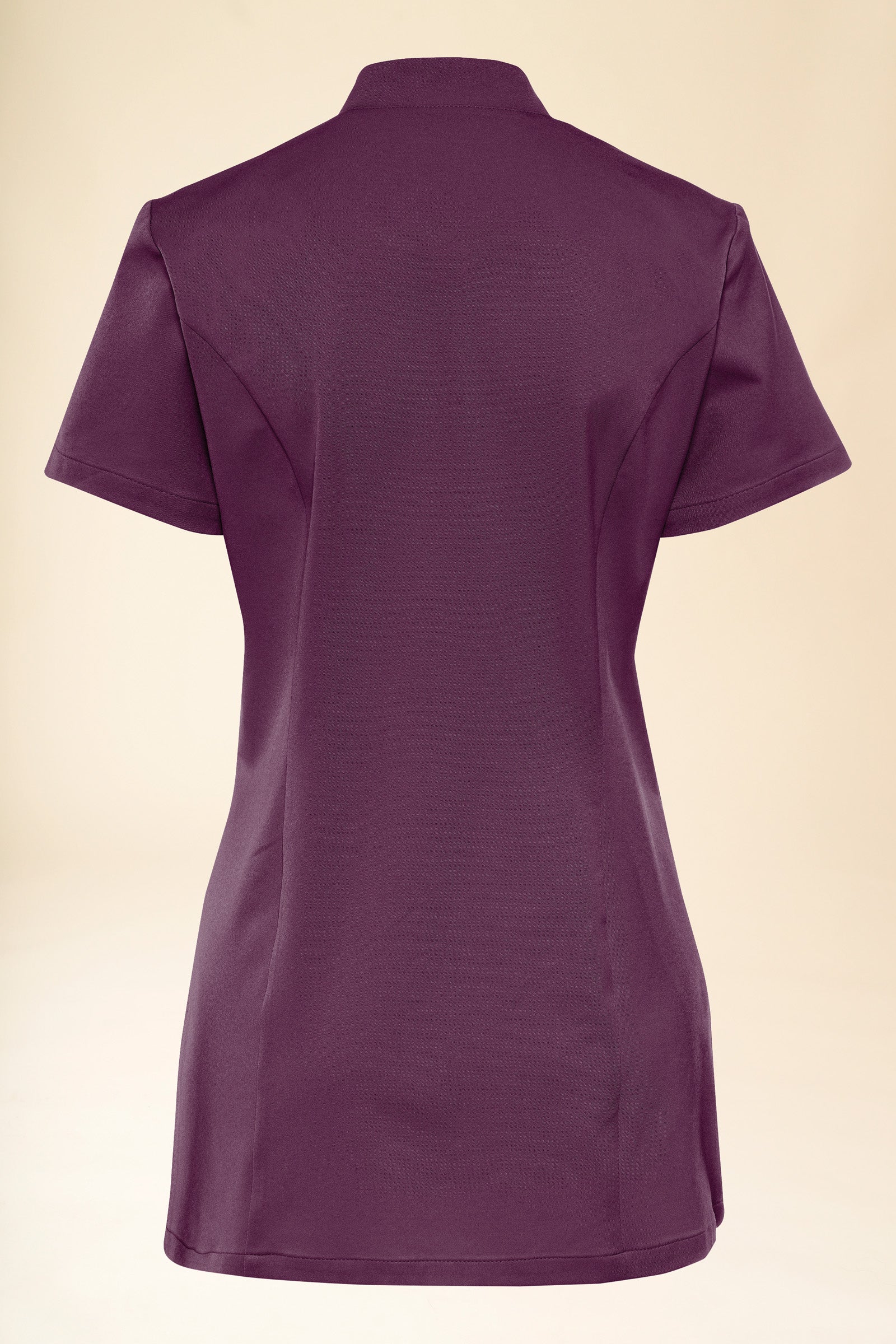 KAERE Kasack Damen - asymmetrische Knopfleiste pflaume, Rückansicht 