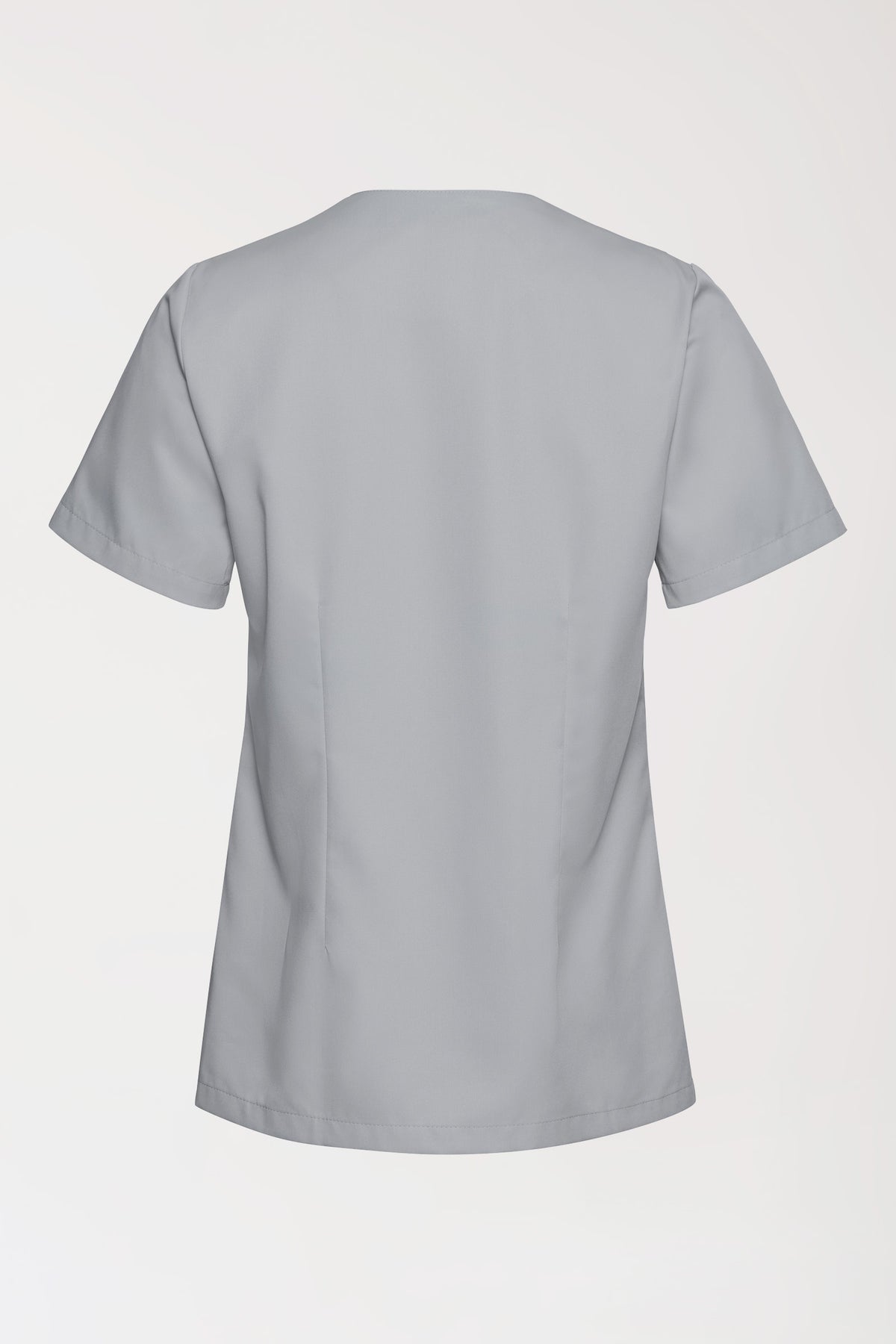 TENCEL™ Schlupfkasack Damen - V-Ausschnitt perlgrau, Rückansicht 