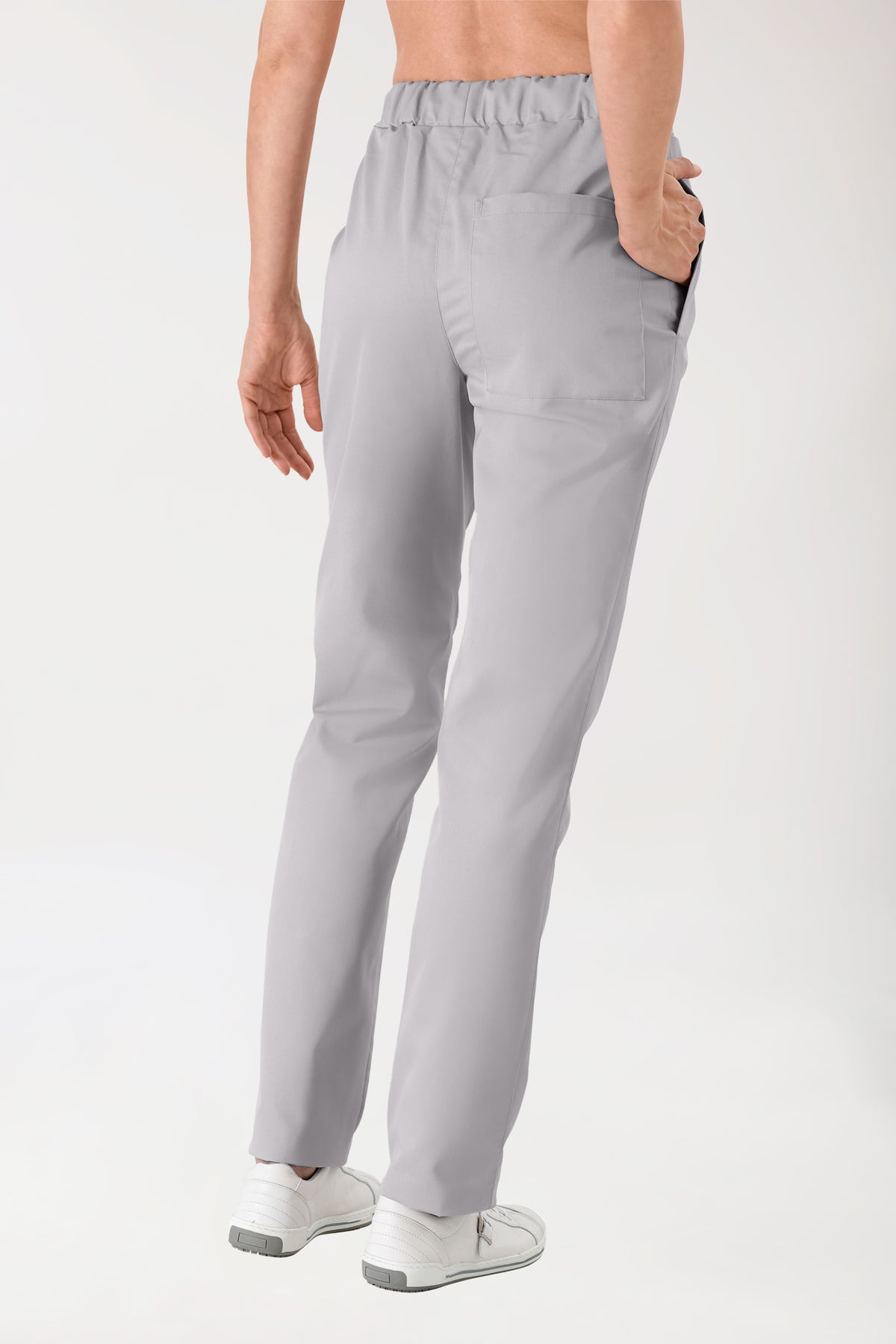 JUST STRONG Hose Unisex - Seitentasche - Gummibund grau, Rückansicht 