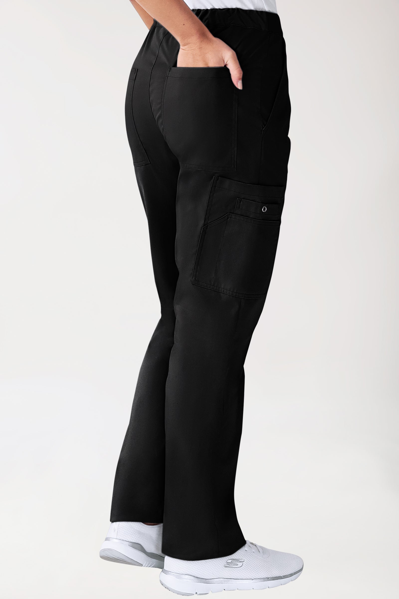 CLINIC STRETCH Hose Unisex - mit Beintasche schwarz