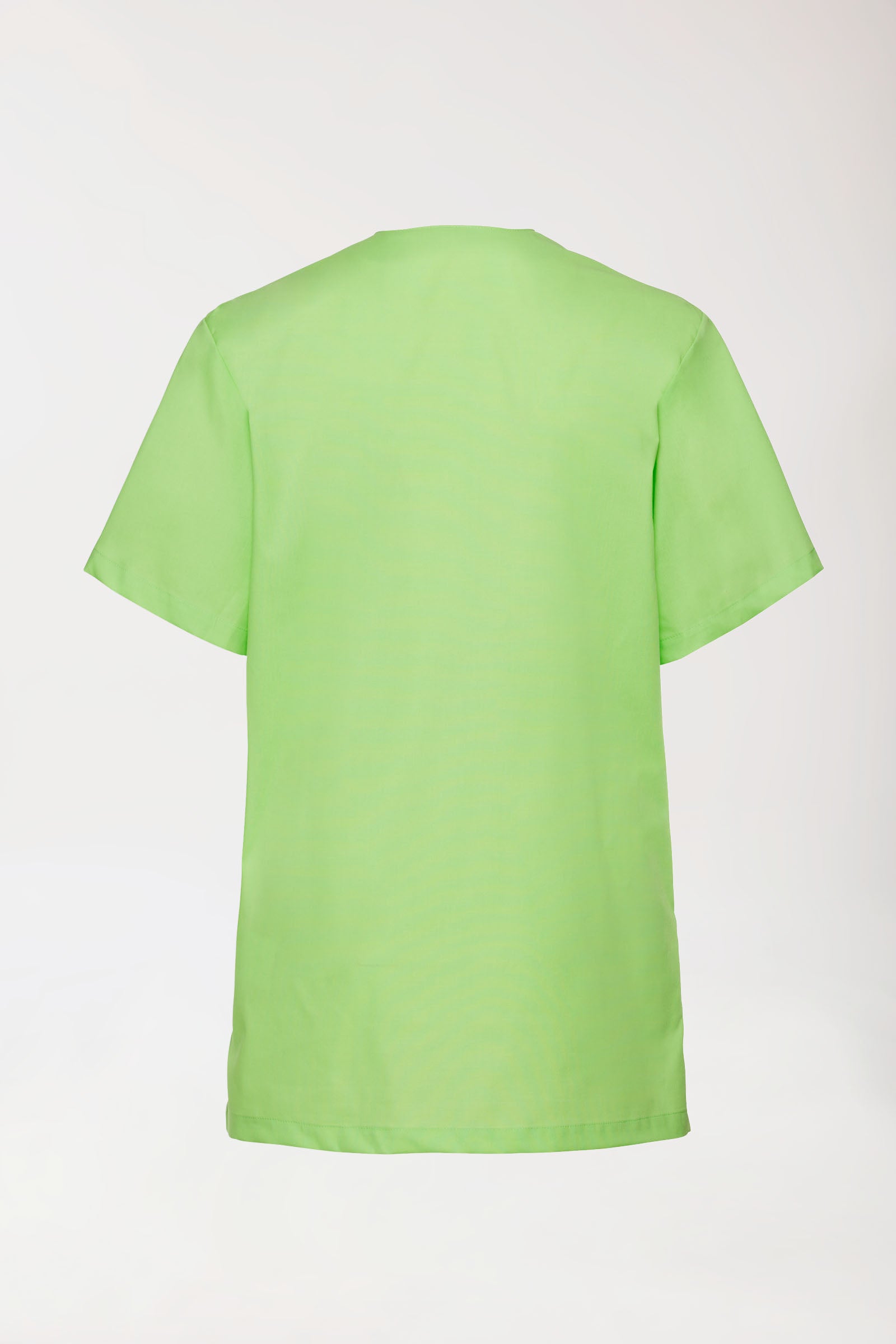Stretch Schlupfkasack Unisex - V-Ausschnitt apfelgrün, Rückansicht 