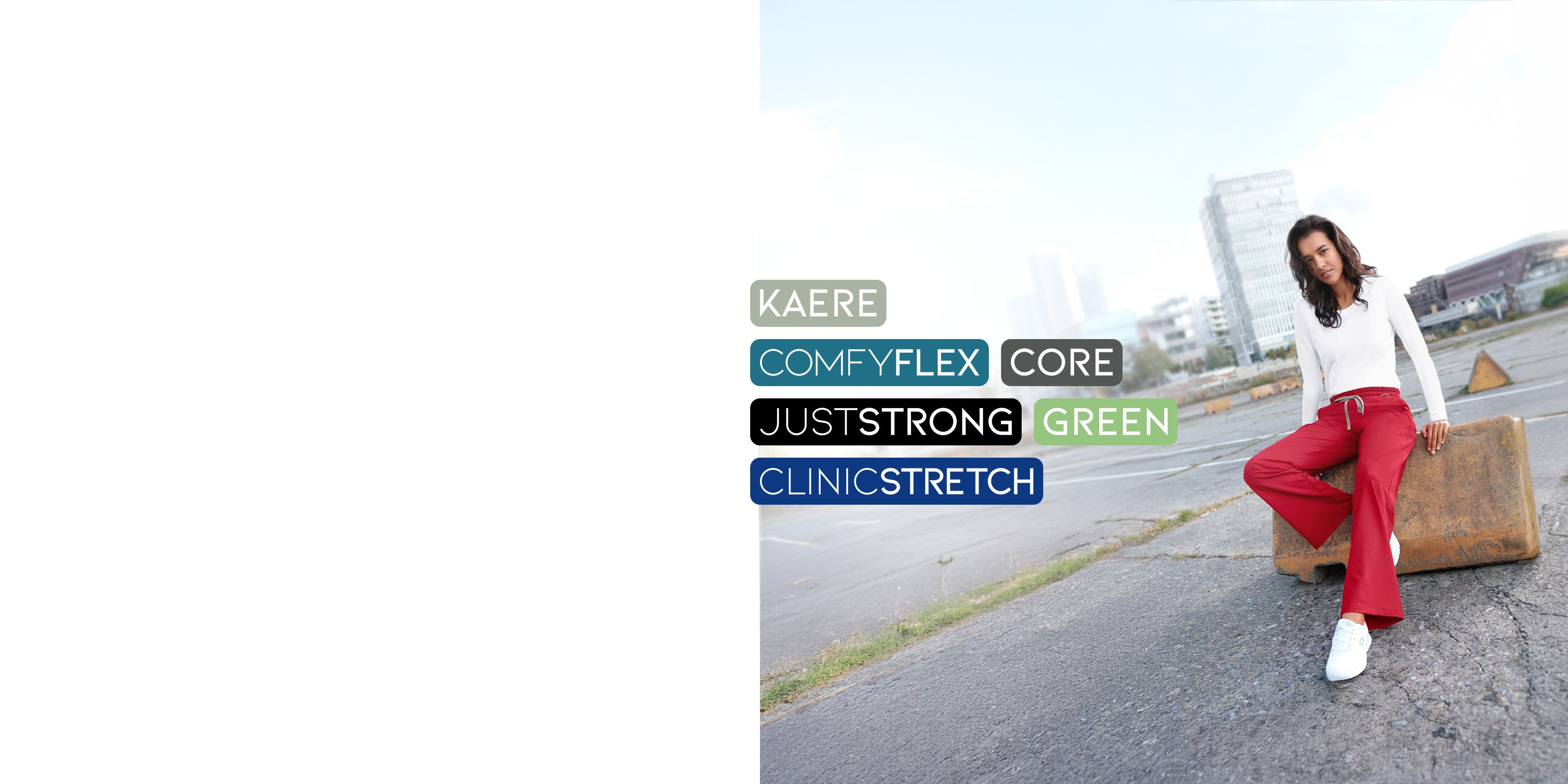 Auflistung aller CLINIC DRESS Kollektionen mit stylischer Aufnahme