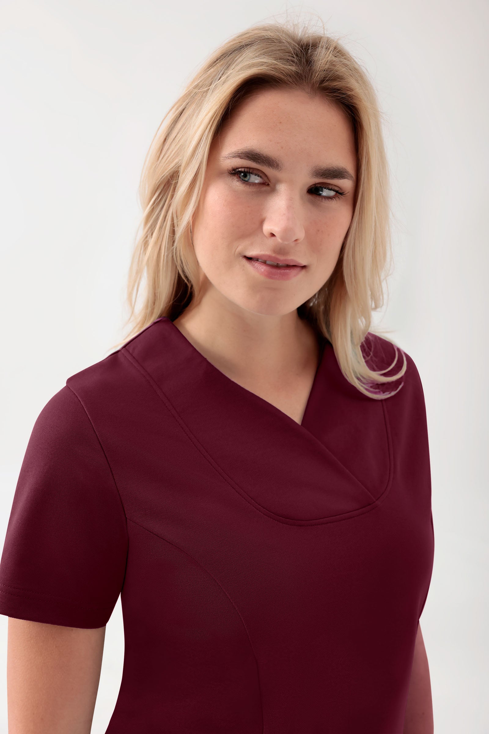 COMFY FLEX Stretch Schlupfkasack Damen - Herzausschnitt bordeaux