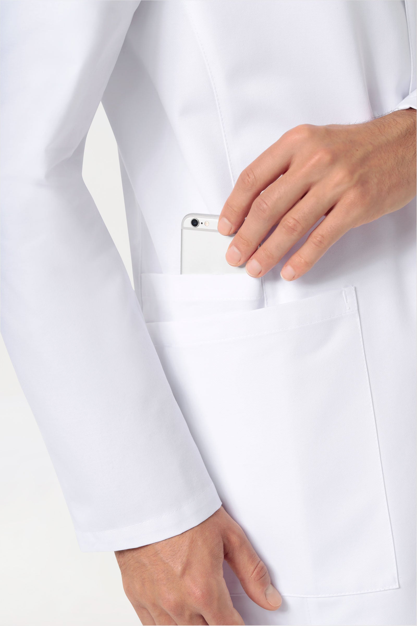 Mantel Herren - Stehkragen weiß