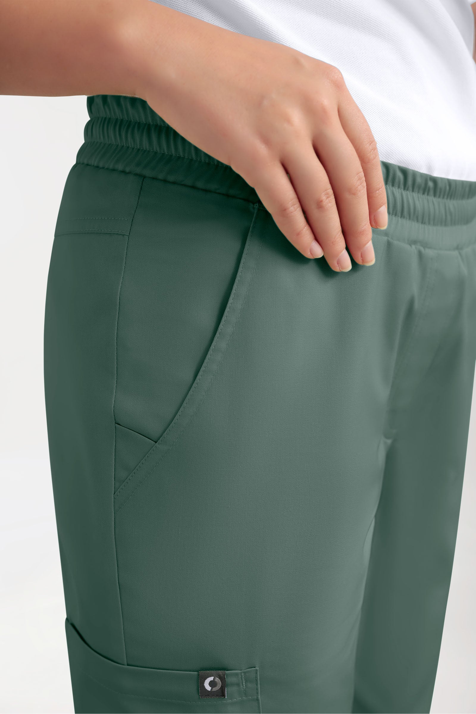 GREEN Stretch Hose Damen - Jogpants Style dunkelgrün