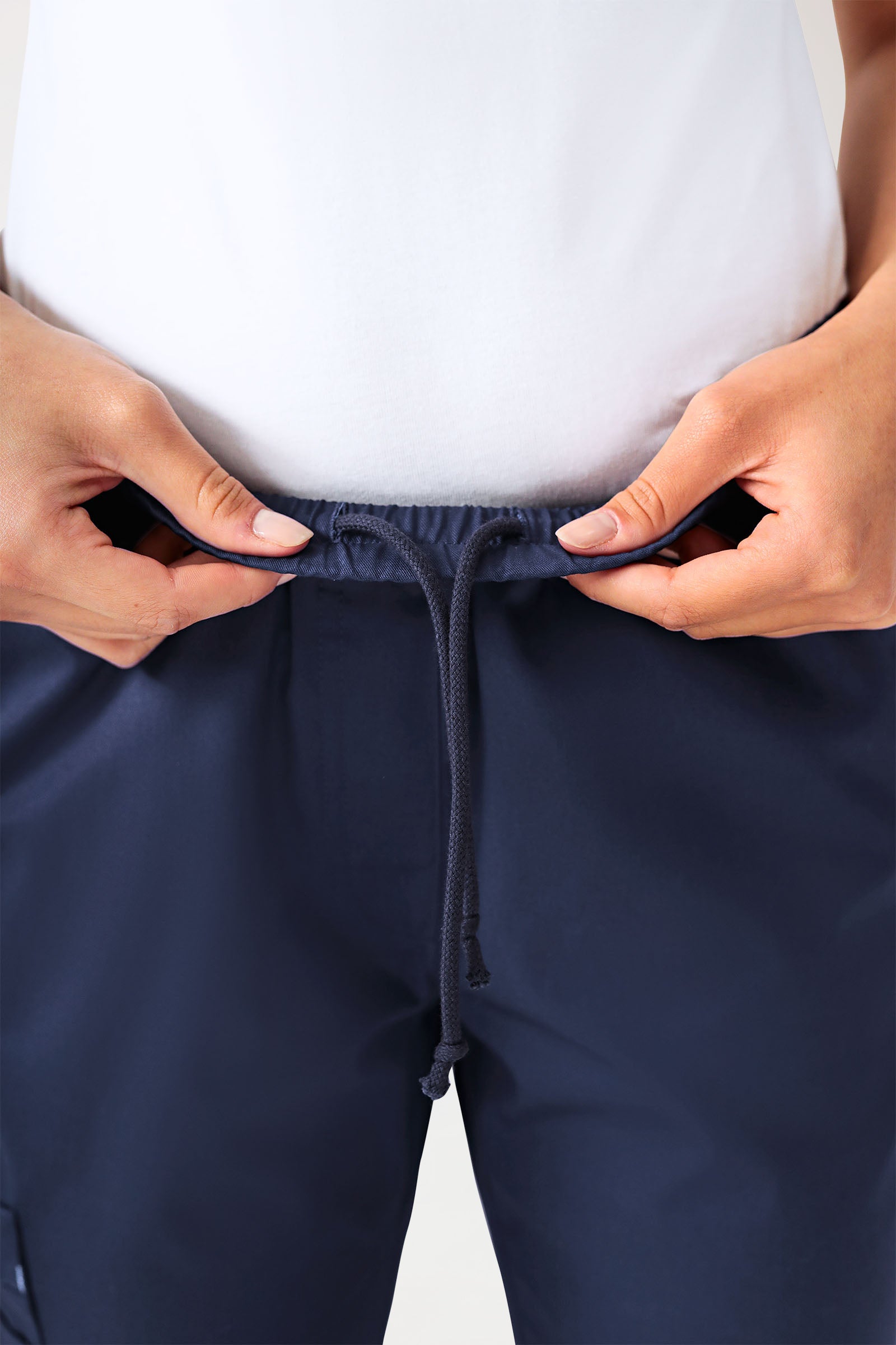 CLINIC STRETCH Hose Damen - gerader Saum navy/himmelblau