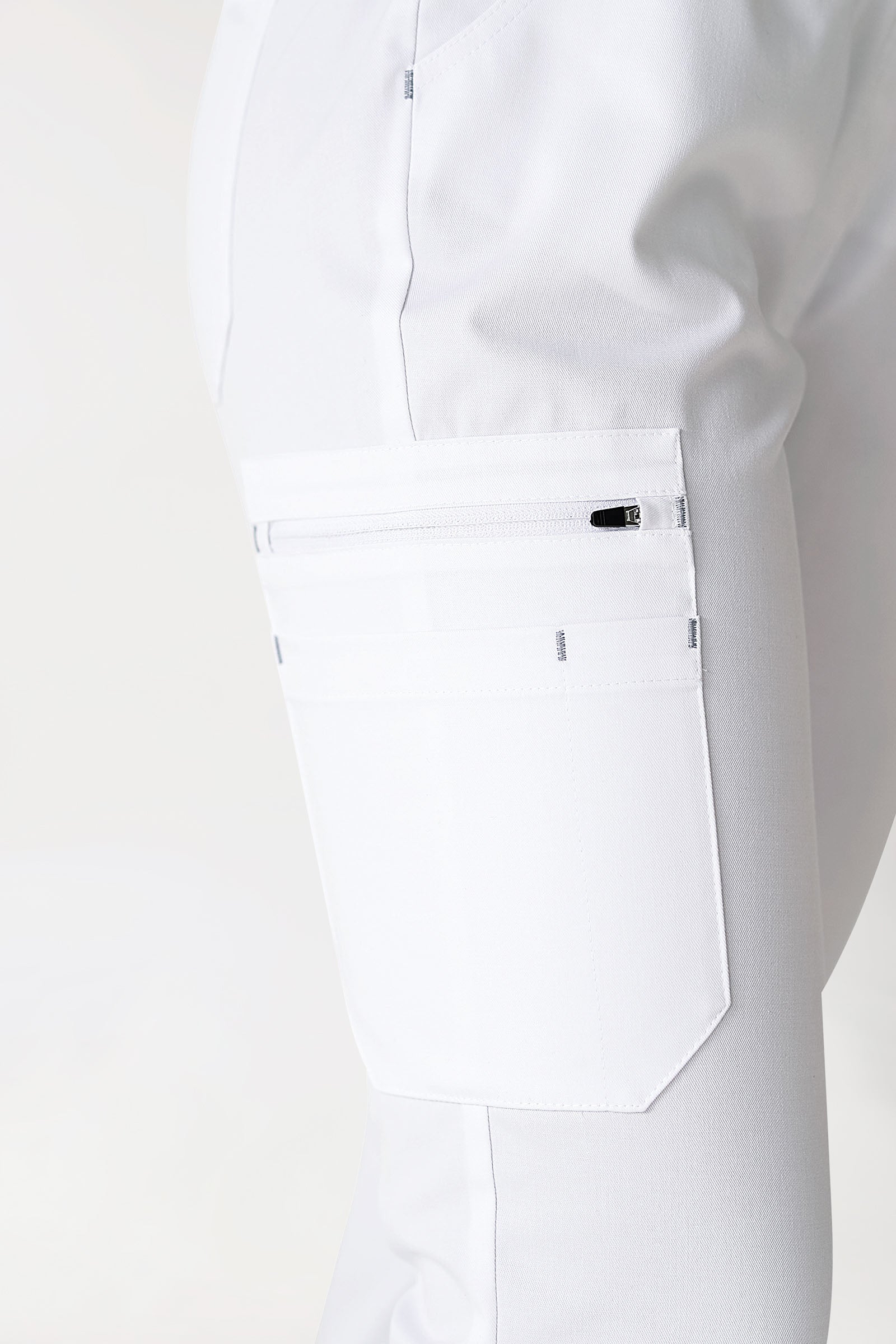 CLINIC STRETCH Hose Damen - Strickbund weiß/grau