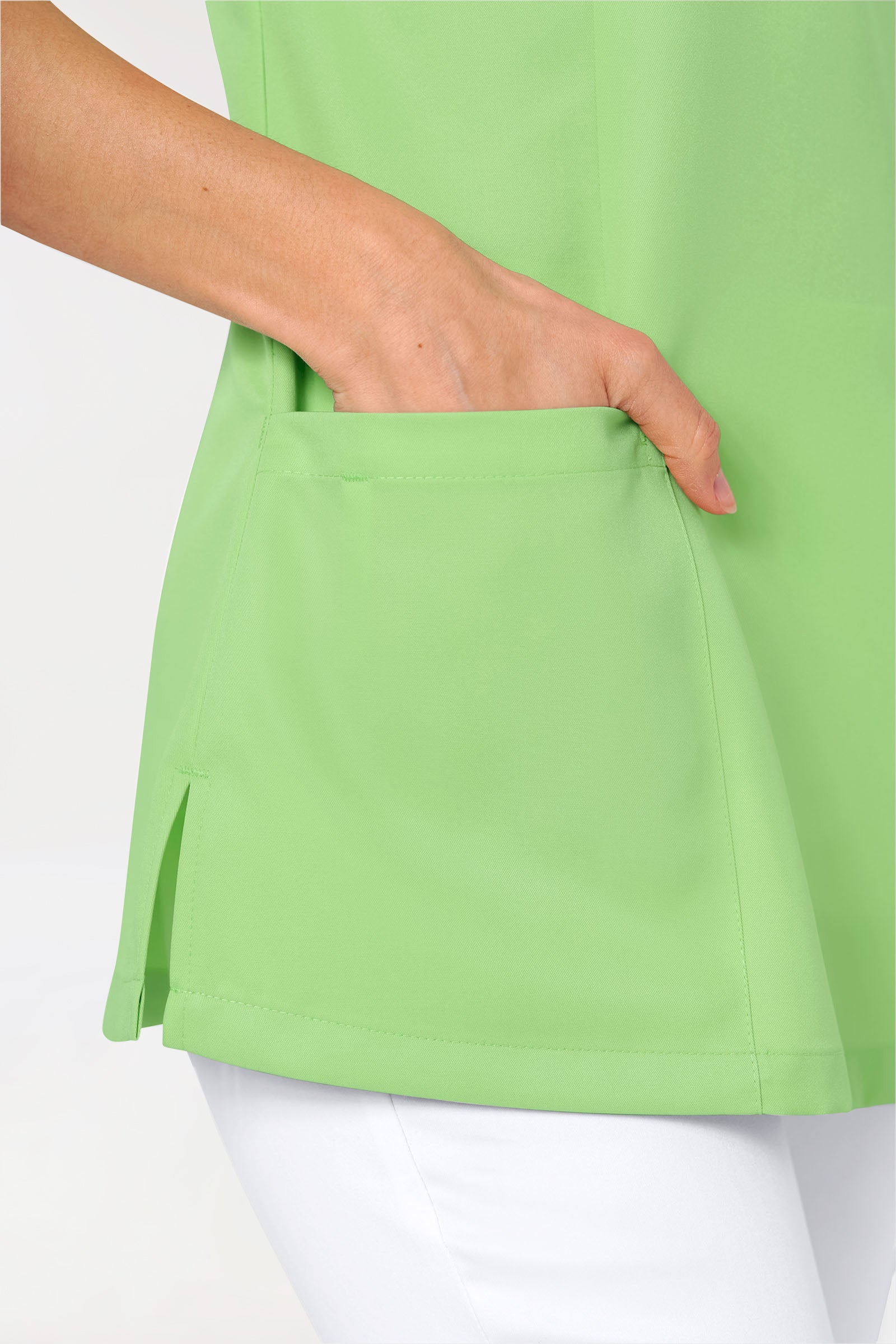 GREEN Schlupfkasack Damen - V-Ausschnitt apfelgrün