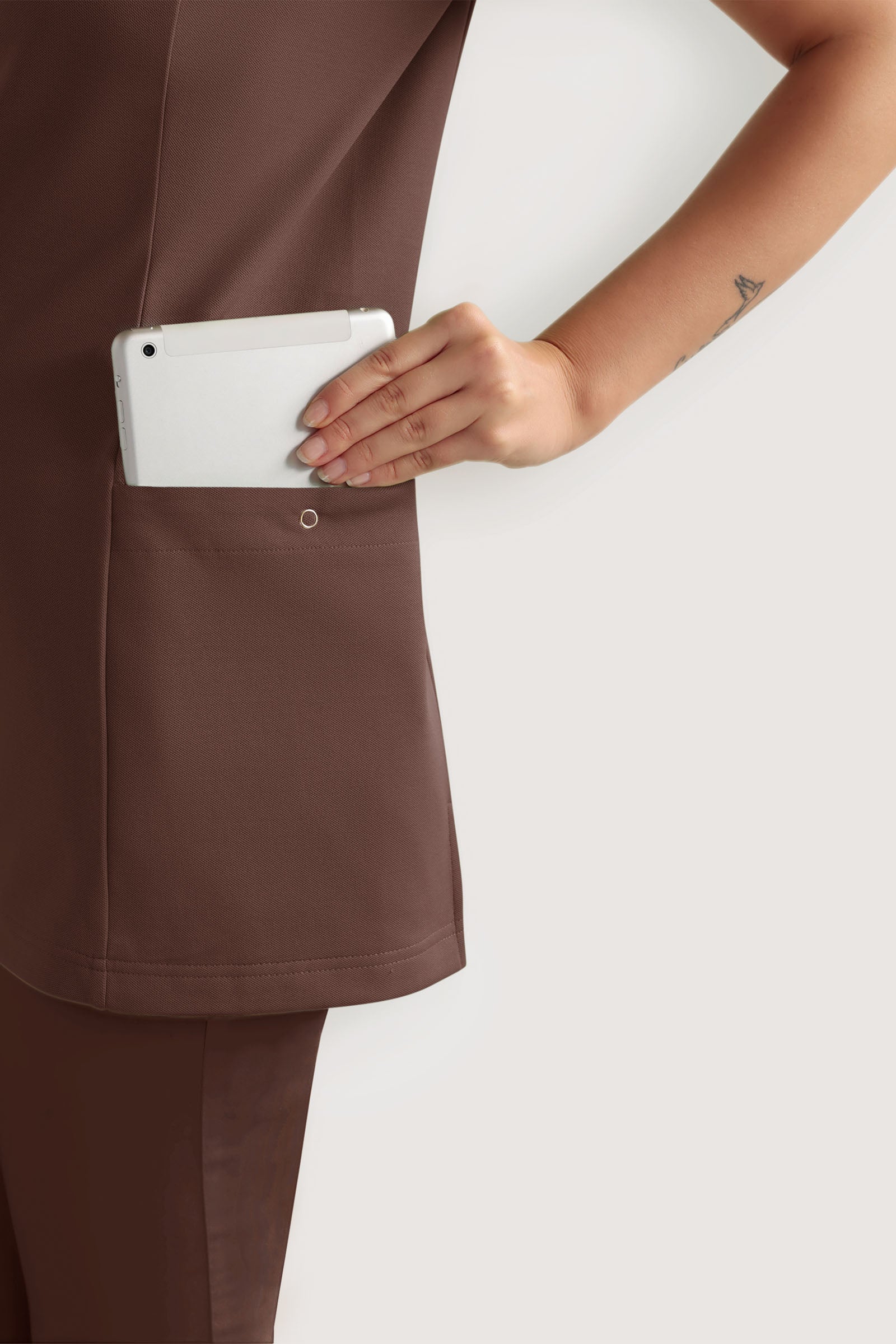 COMFY FLEX Stretch Schlupfkasack Damen - Herzausschnitt coffee