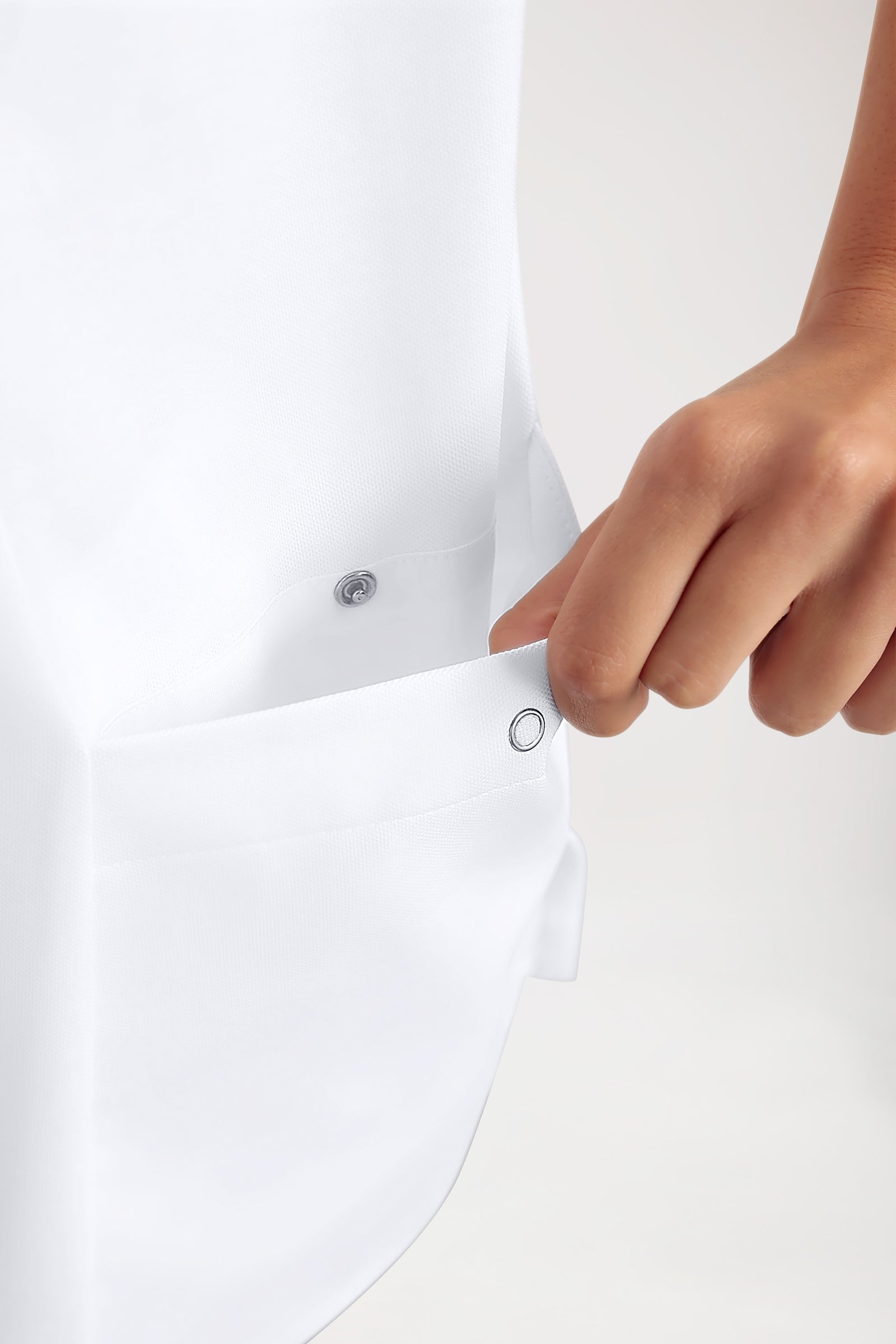 COMFY FLEX Stretch Schlupfkasack Damen - Polokragen weiß