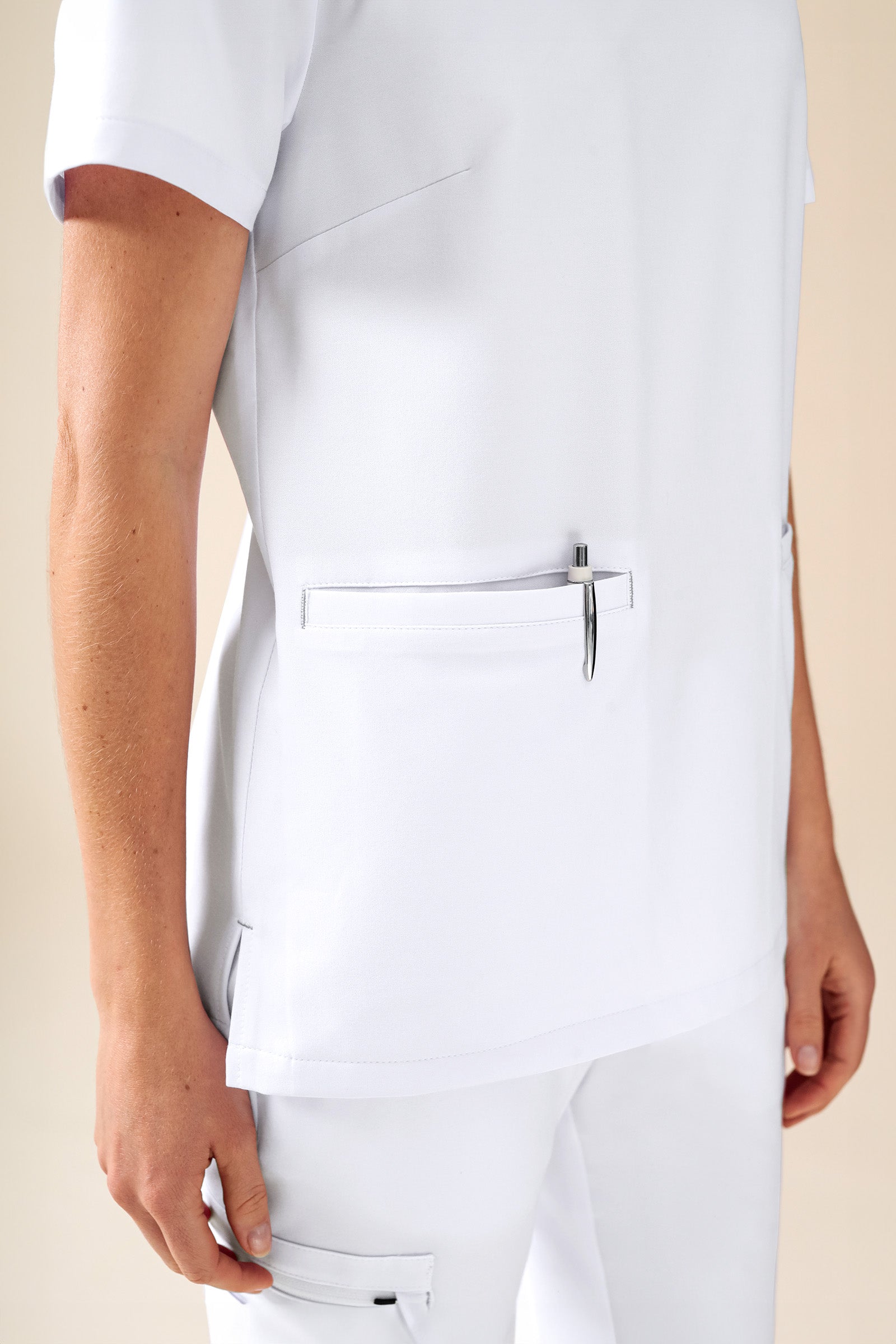 KAERE Schlupfkasack Damen - 3er Pack - V-Ausschnitt weiß