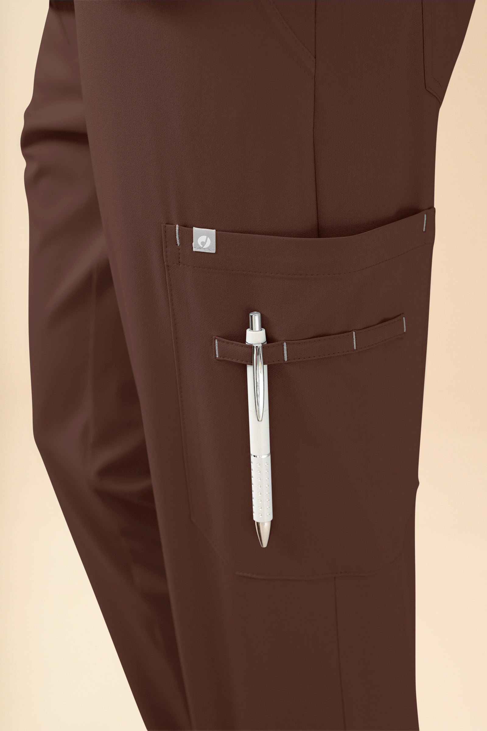 KAERE Hose Herren - gerader Saum Kurzgr. mit Beintaschen coffee