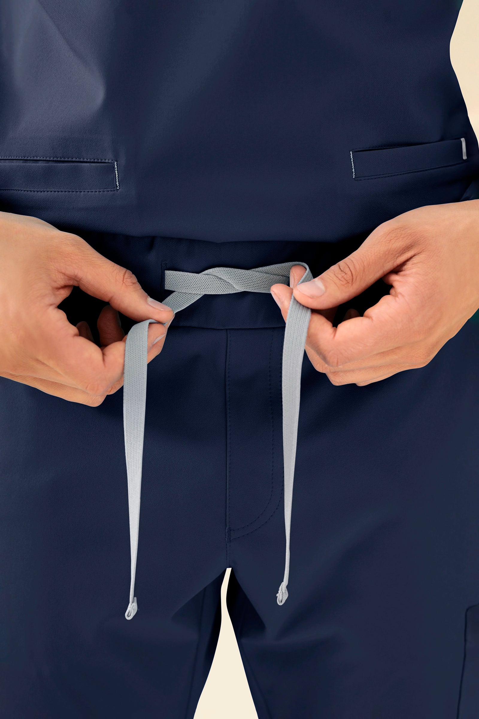 KAERE Hose Herren - gerader Saum Kurzgr. mit Beintaschen navy
