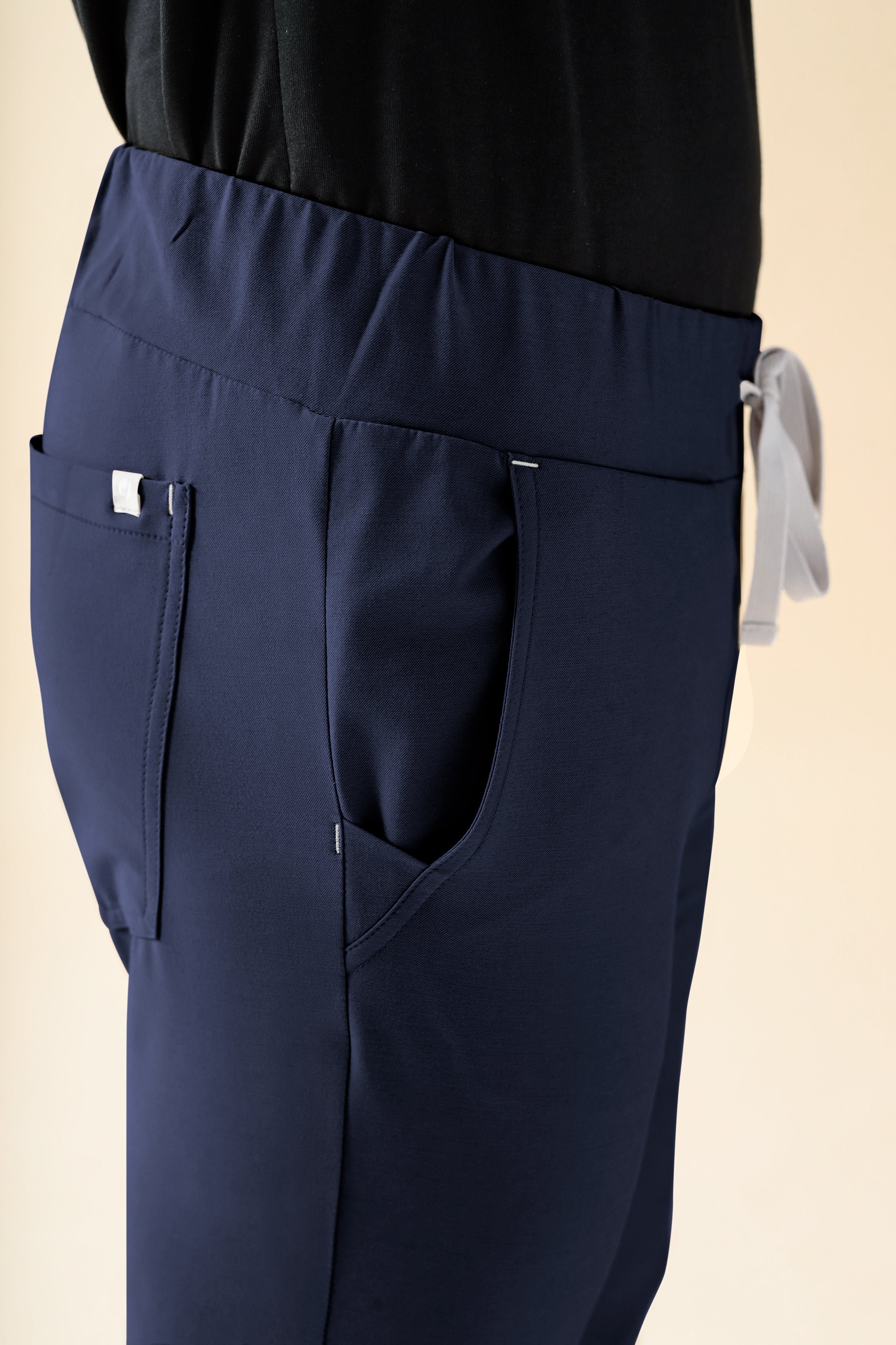 KAERE Hose Herren - gerader Saum ohne Beintaschen navy