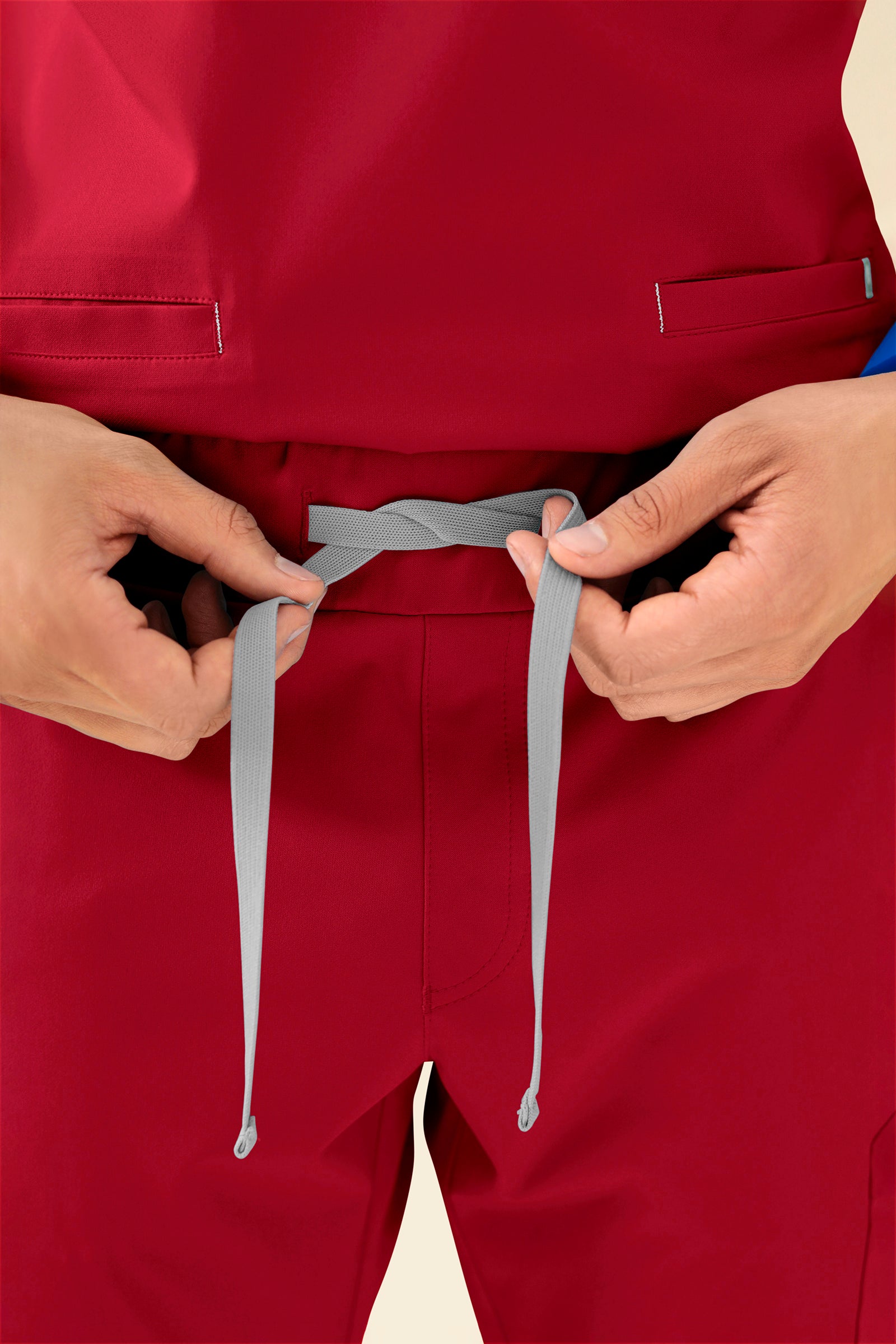 KAERE Hose Herren - Saumbündchen mit Beintaschen rot