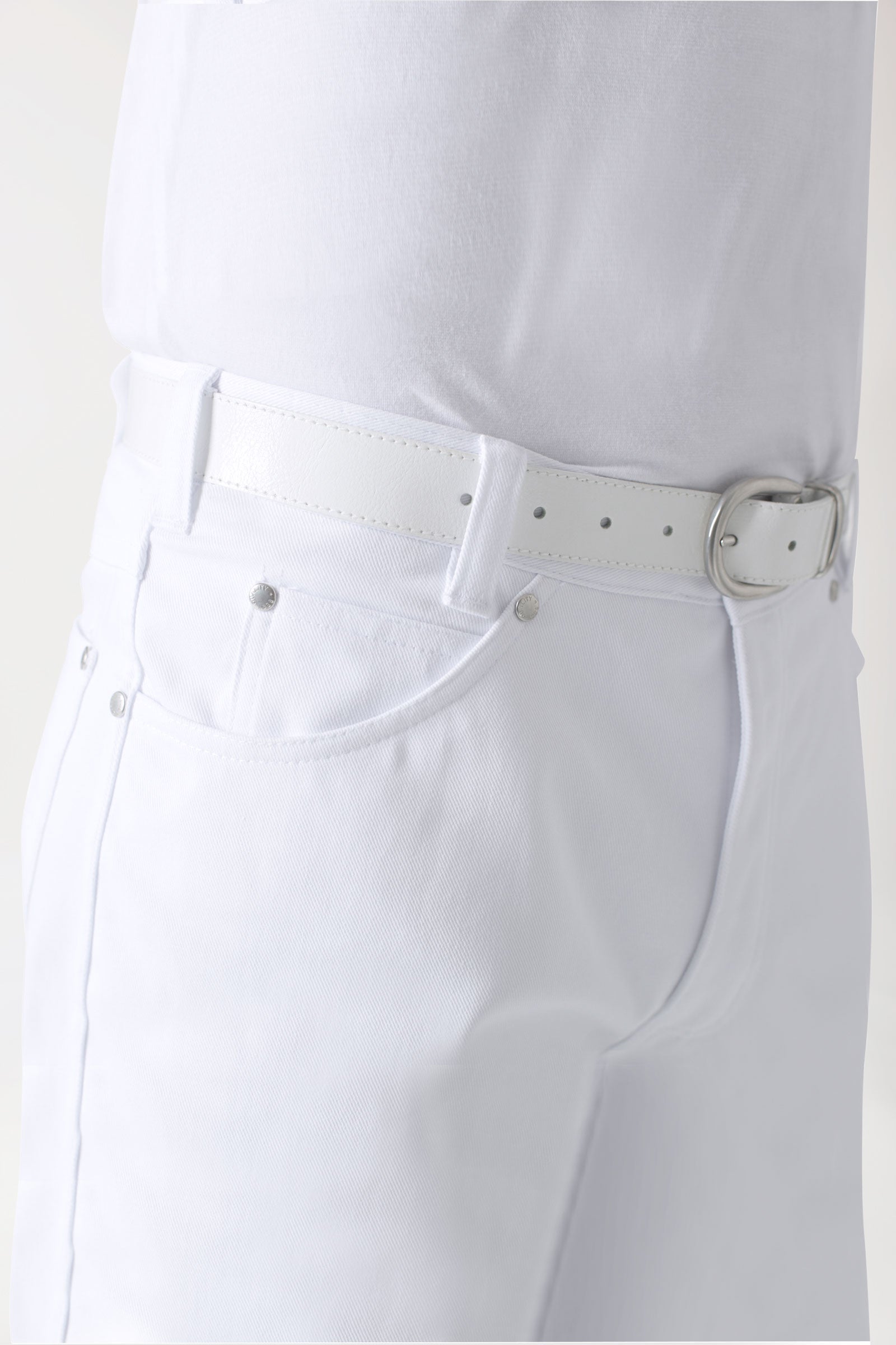 5-Pocket Hose Herren - Jeanslook weiß