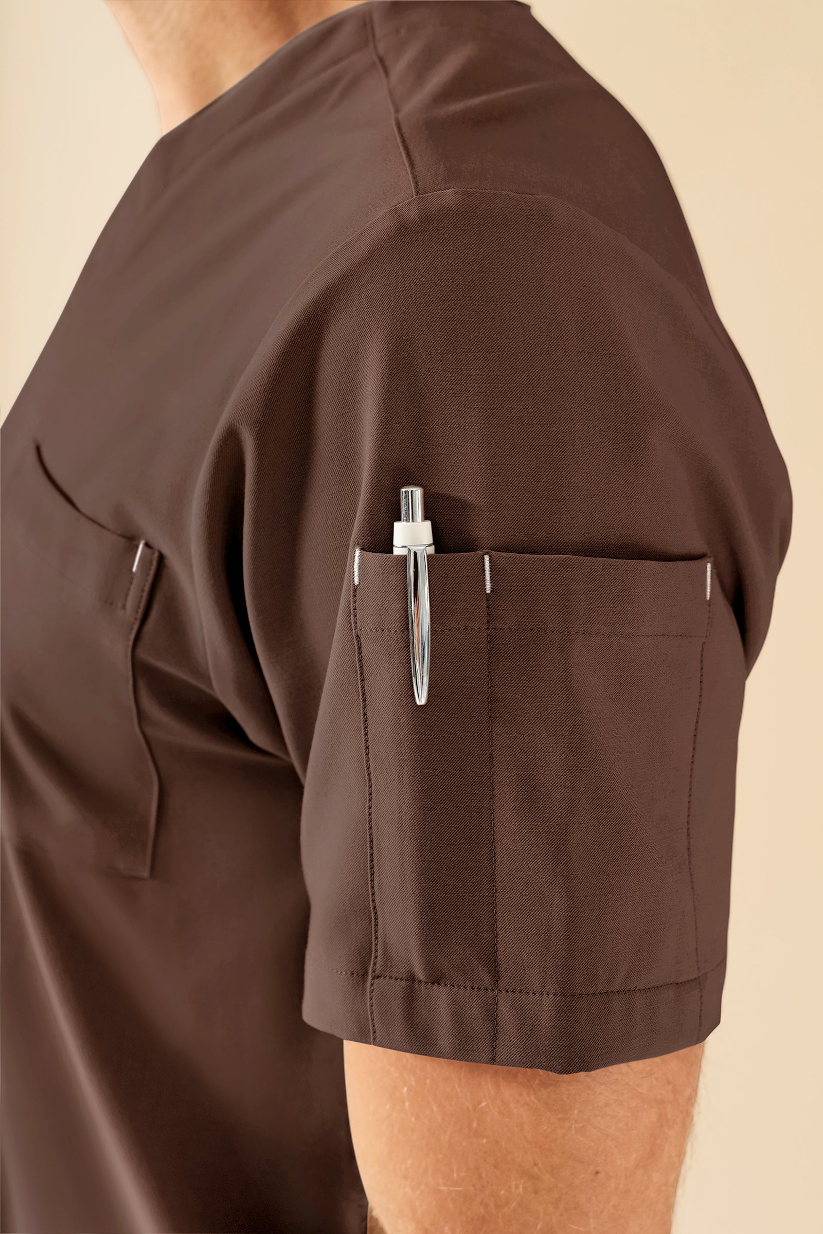 KAERE Schlupfkasack Herren - V-Ausschnitt coffee