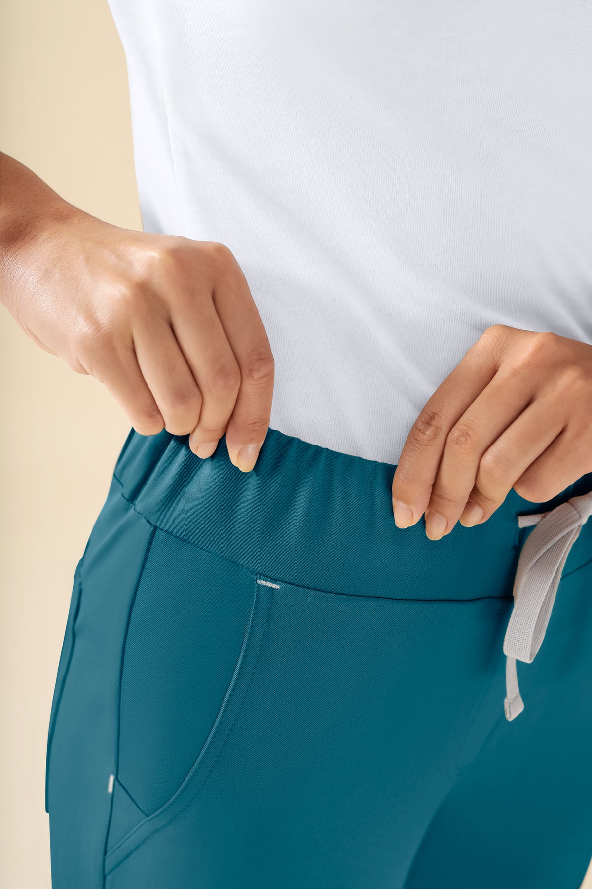 KAERE Hose Damen - gerader Saum ohne Beintaschen petrol