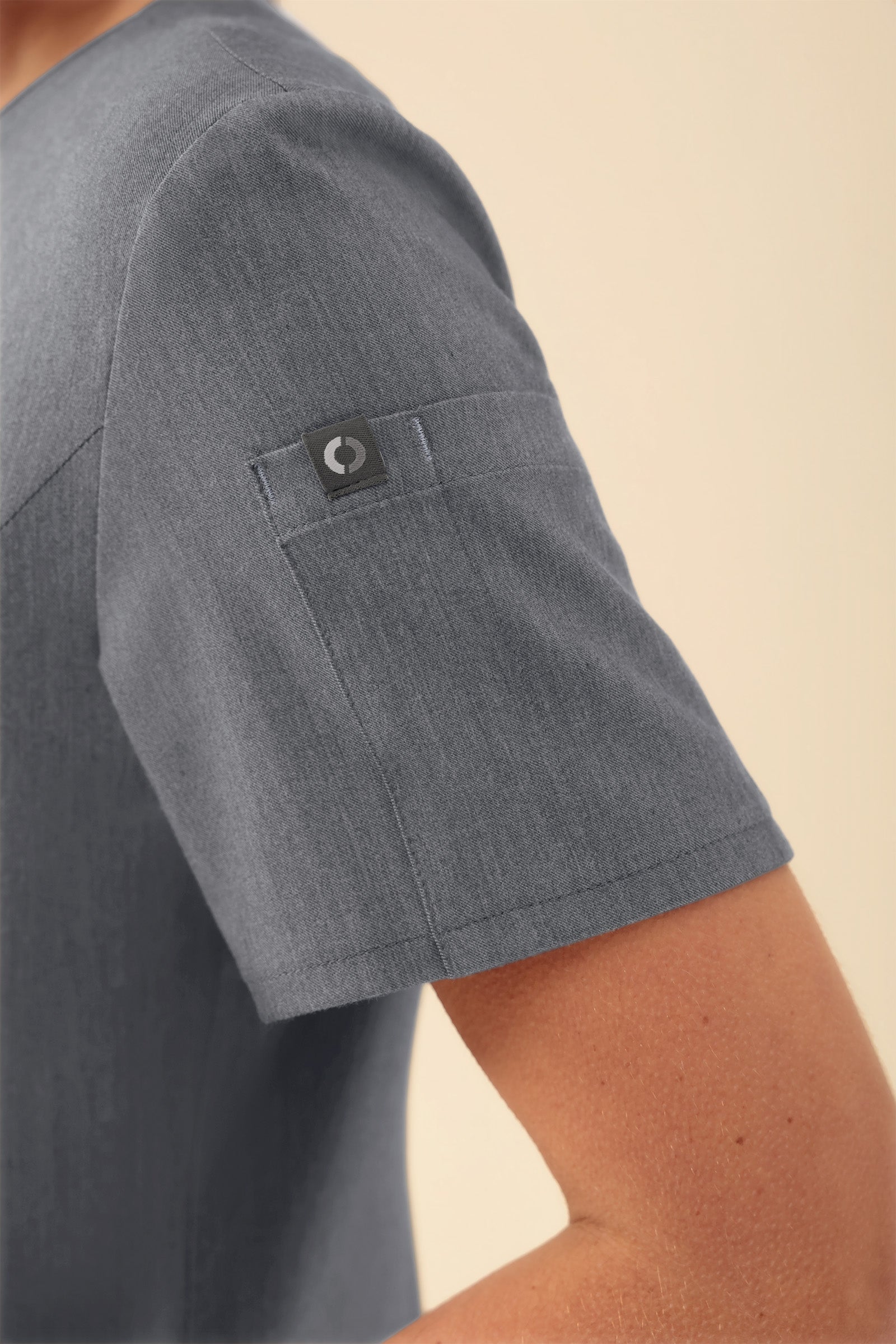 KAERE Kasack Damen - durchgeknöpft dunkelgrau melange