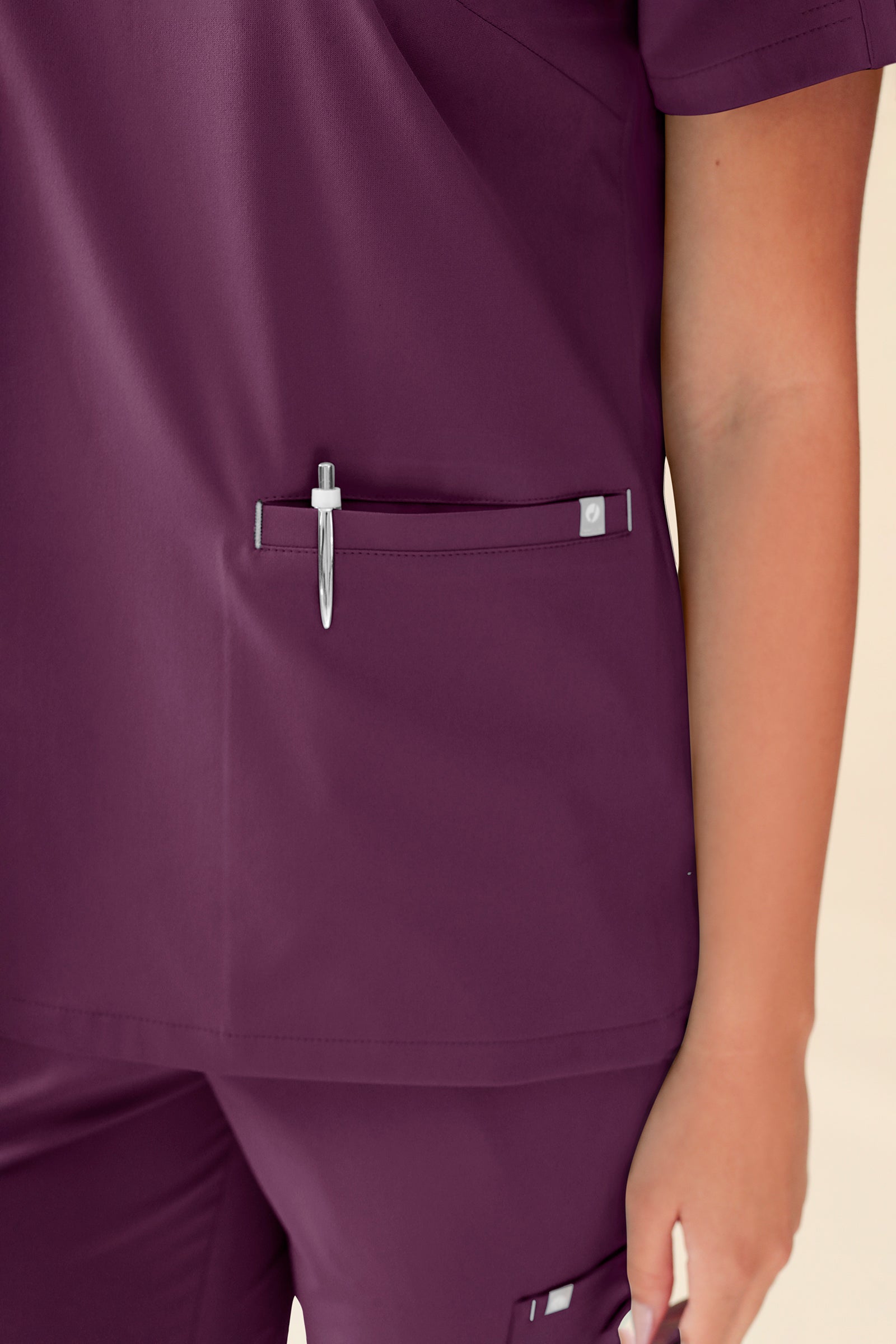 KAERE Schlupfkasack Damen - V-Ausschnitt pflaume