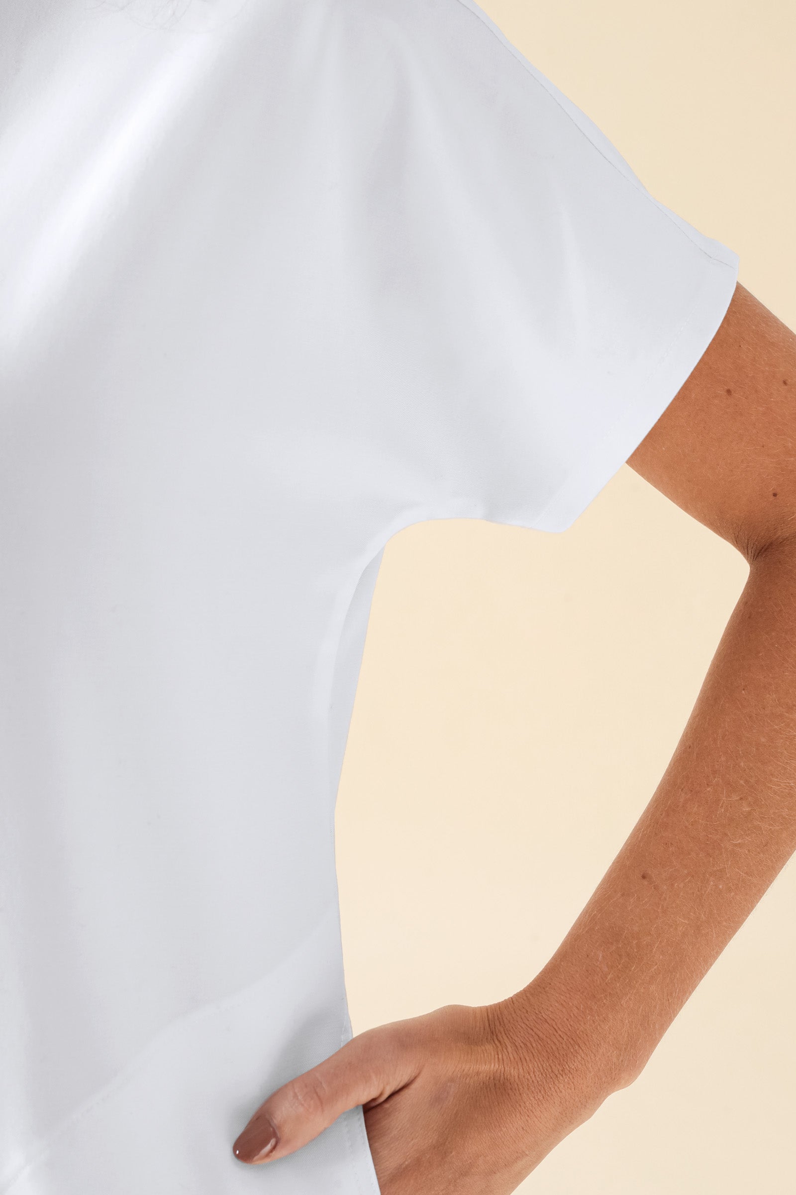 KAERE Schlupfkasack Damen - Stehkragen weiß