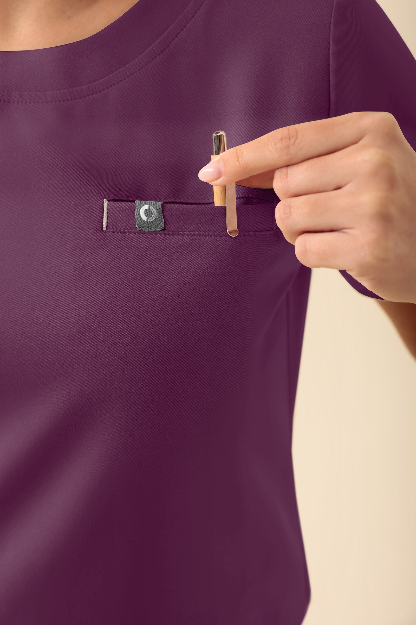 KAERE Shirt Damen - Rundhalsausschnitt pflaume