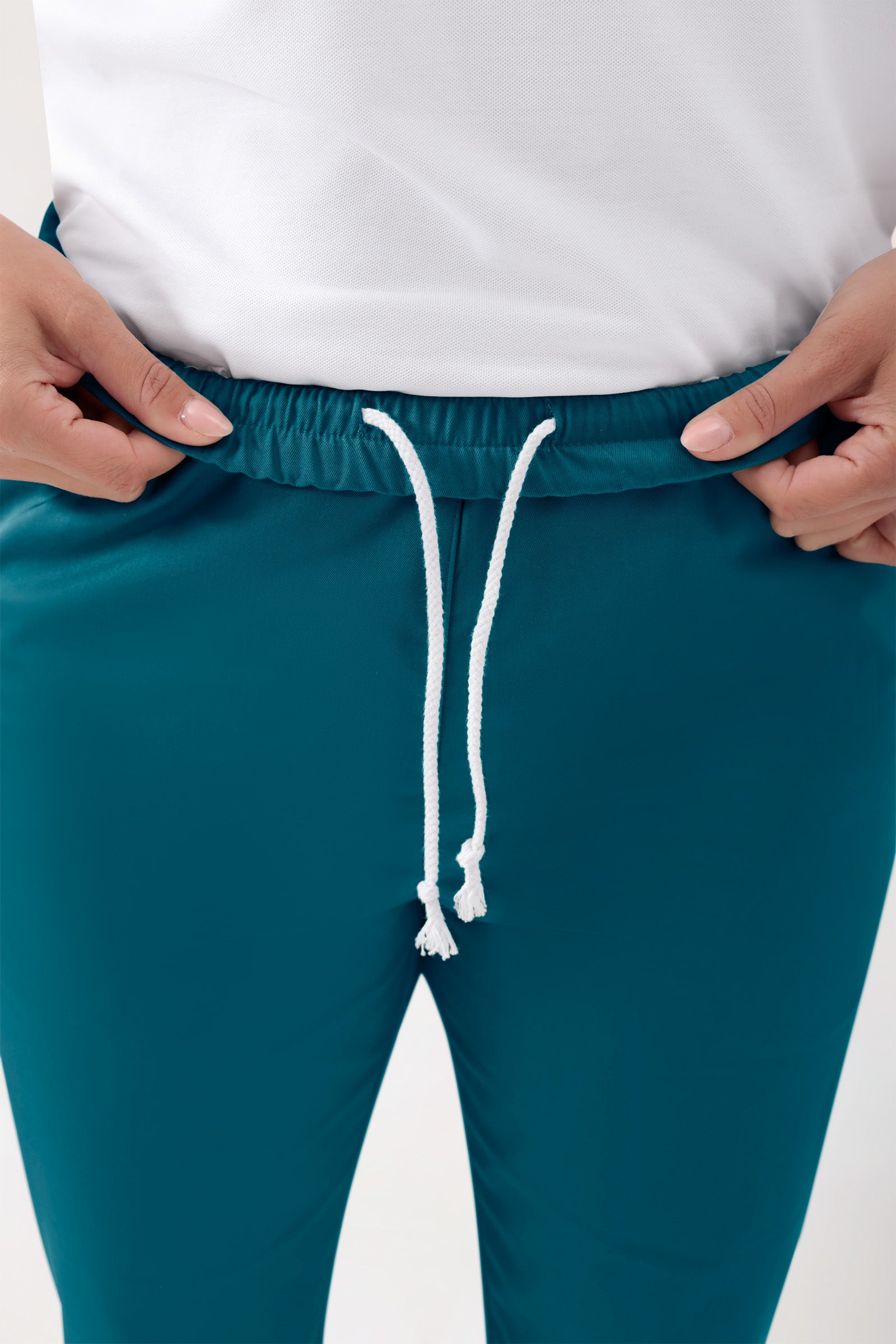 GREEN Stretch Hose Unisex - Rundumgummibund petrol