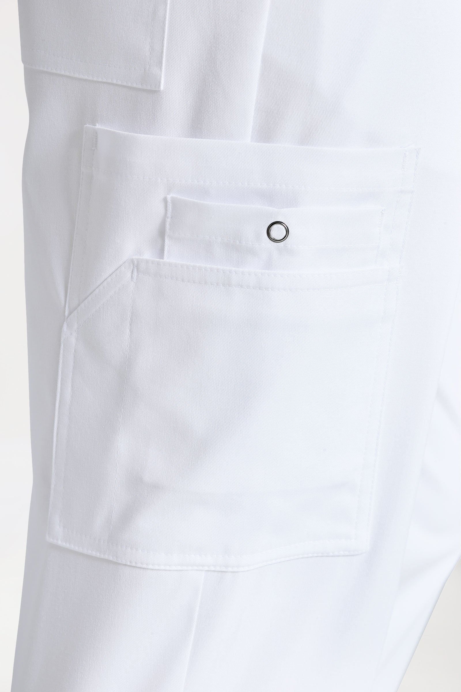 CLINIC STRETCH Hose Unisex - mit Beintasche weiß