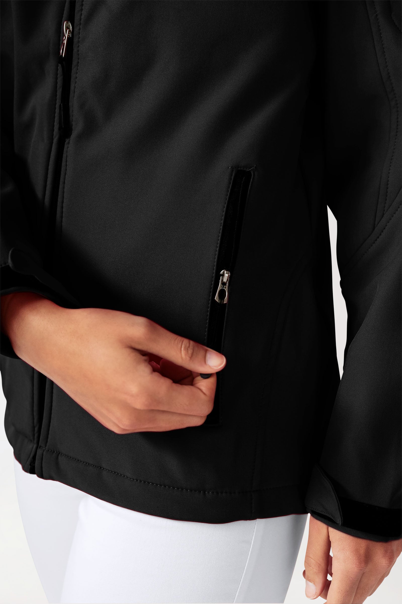 Softshell Jacken Unisex - mit Kapuze schwarz