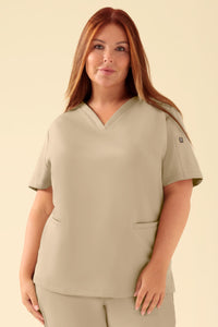 KAERE Schlupfkasack Damen - V-Ausschnitt sand