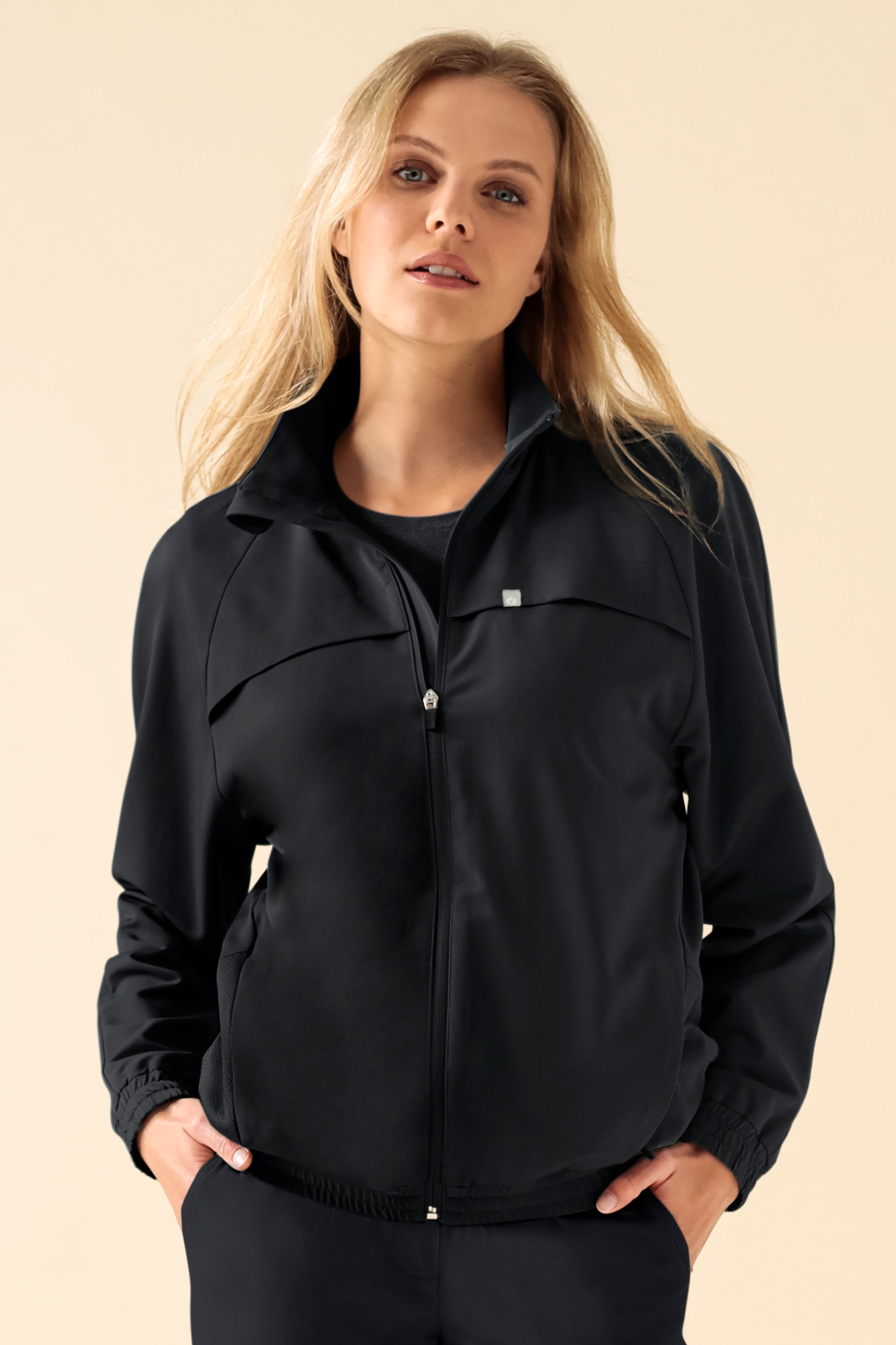 KAERE Blousonjacke Damen - mit elastischen Bündchen schwarz, Vorderansicht 