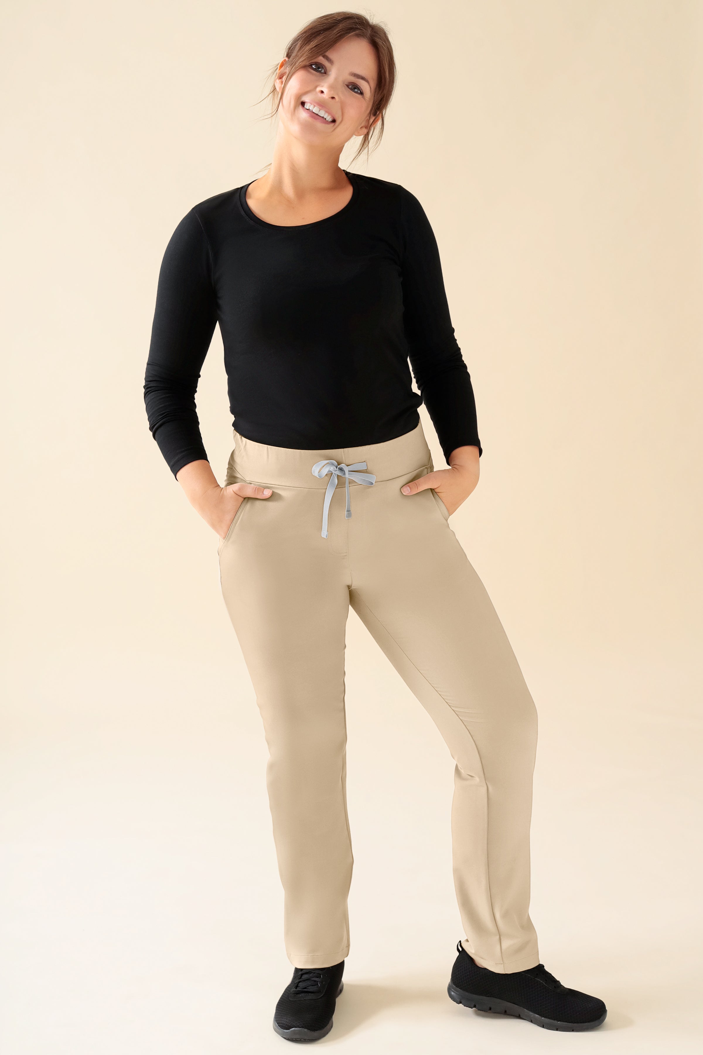 KAERE Hose Damen - gerader Saum Kurzgr. ohne Beintaschen sand, Vorderansicht 