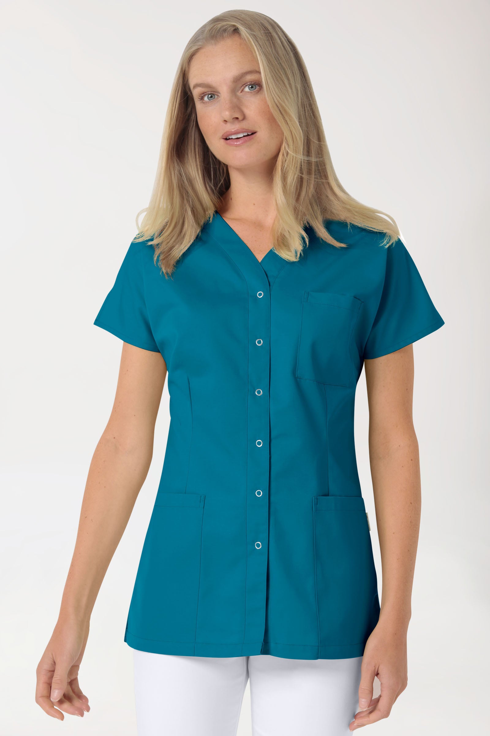 JUST STRONG Kasack Damen - durchgeknöpft petrol