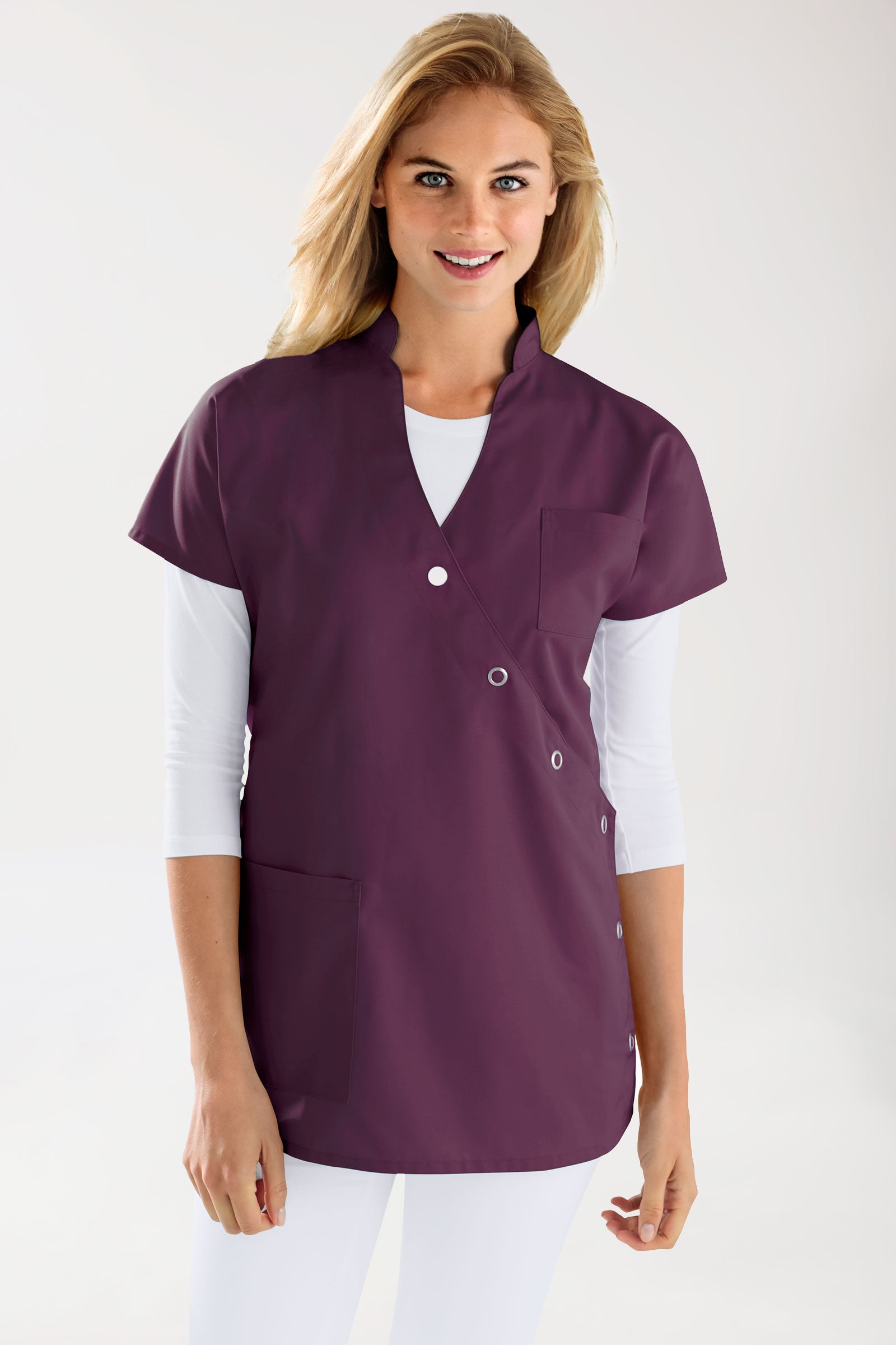 JUST STRONG Kasack Damen - Druckknopfleiste pflaume