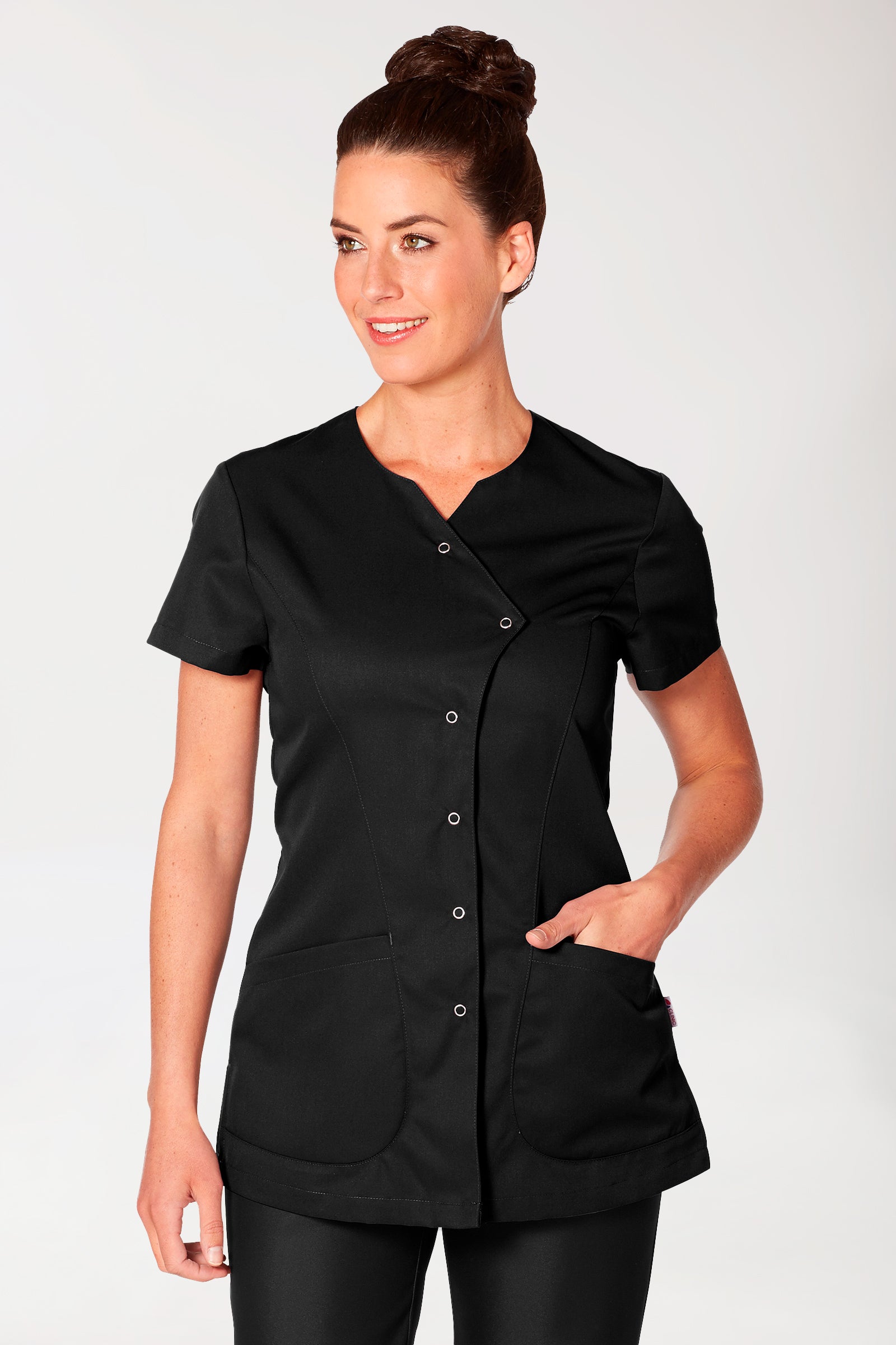 GREEN Kasack Damen - geknöpft schwarz