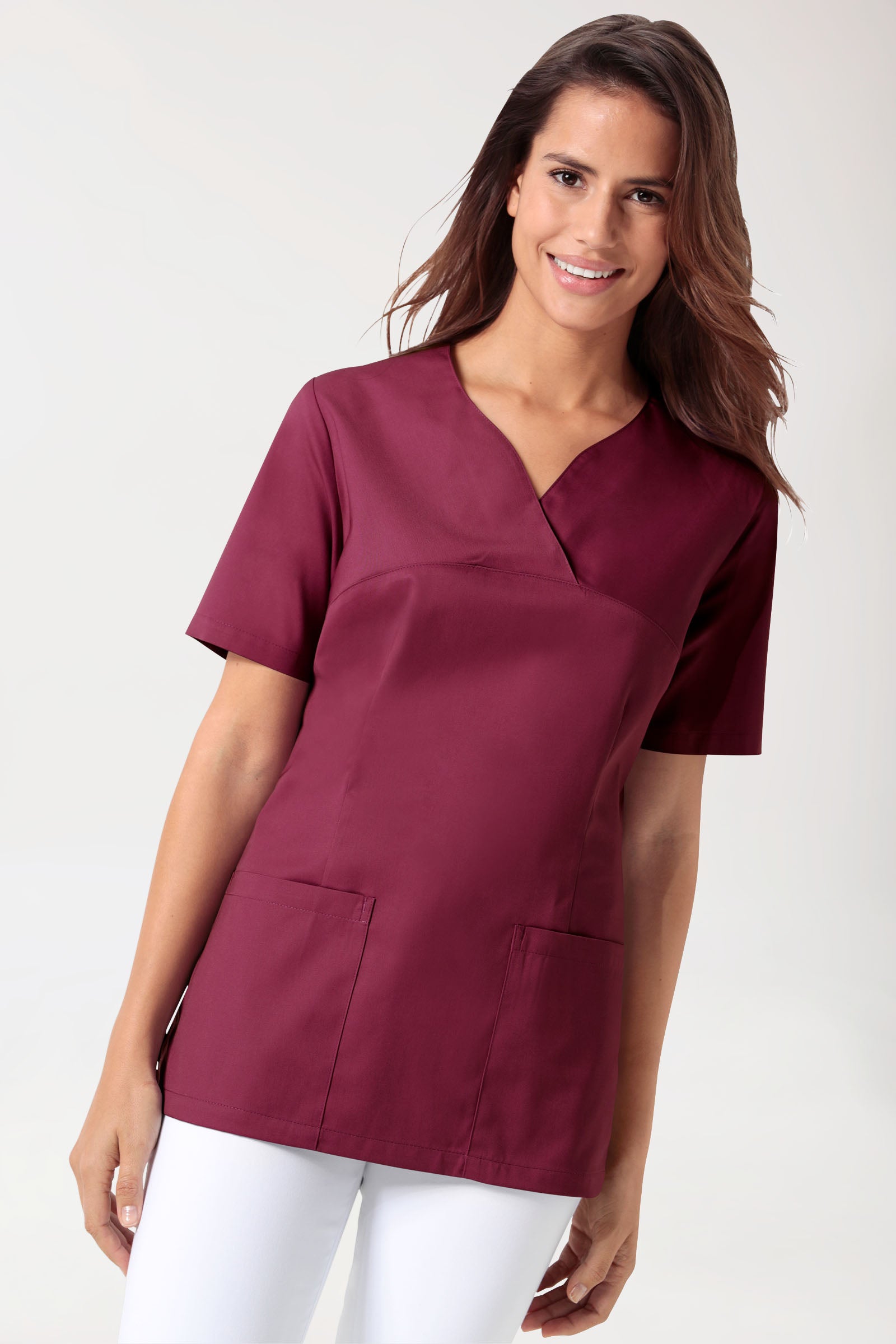 CORE Schlupfkasack Damen - Herzausschnitt bordeaux