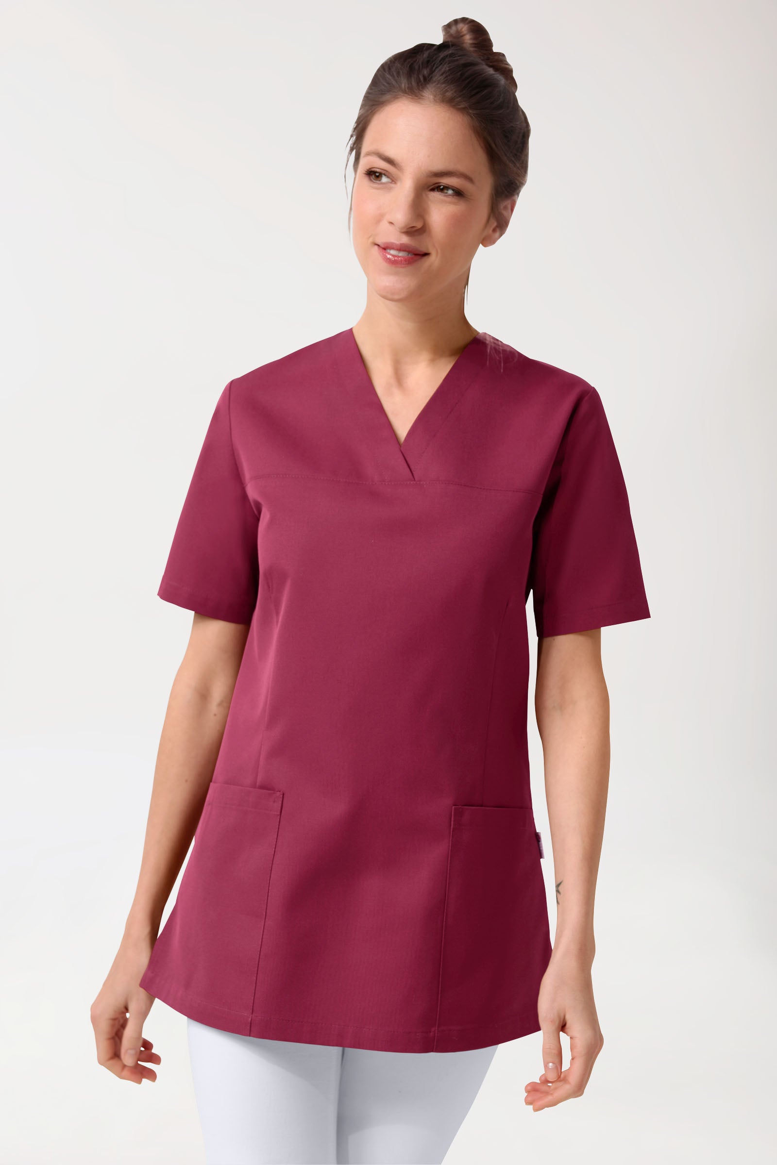 JUST STRONG Schlupfkasack Damen - V-Ausschnitt bordeaux