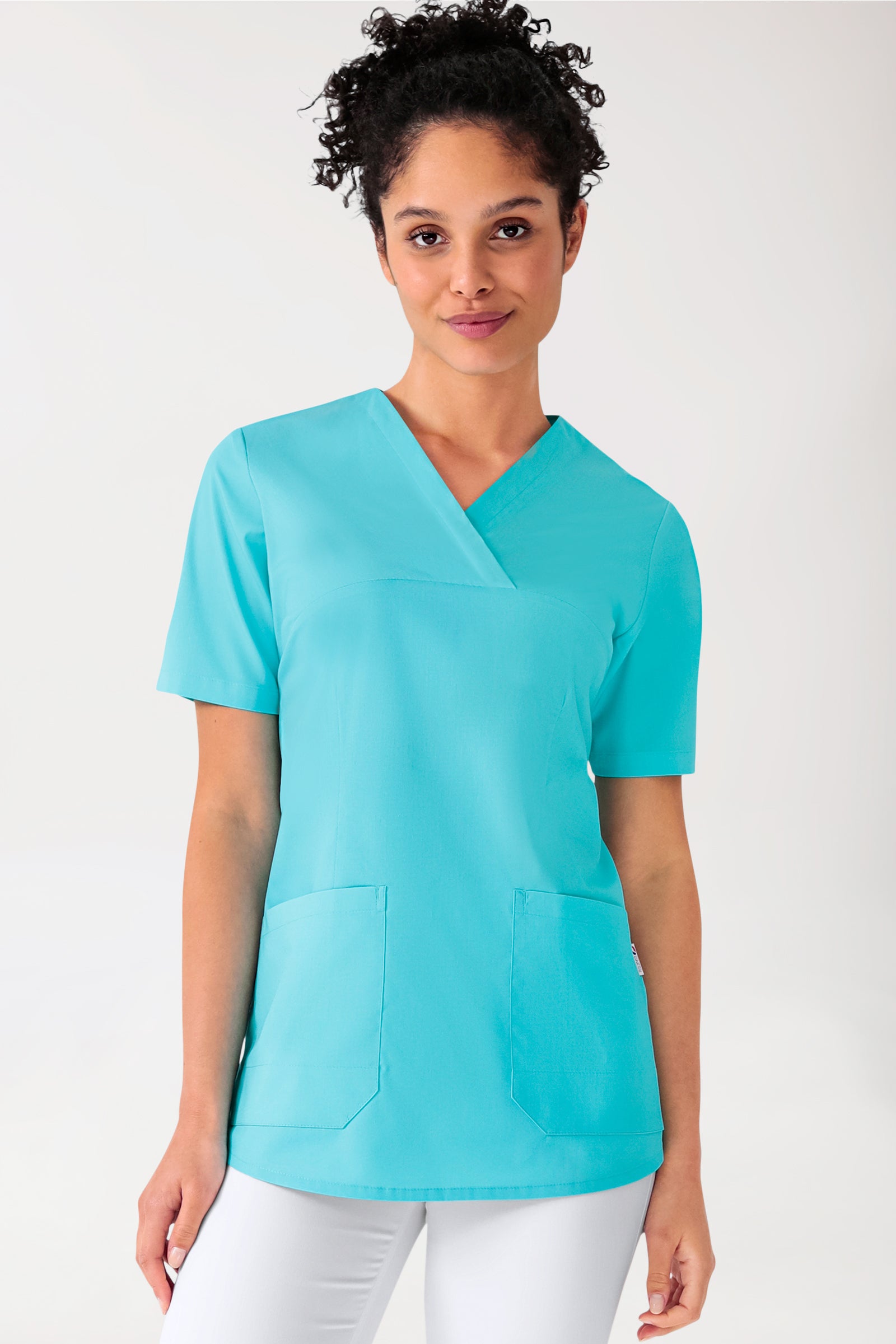 Stretch Schlupfkasack Damen - V-Ausschnitt curaçao