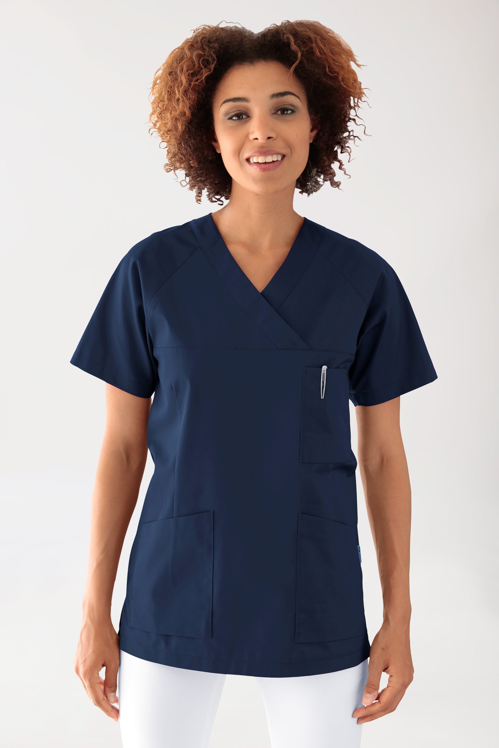 CORE Schlupfkasack Damen - 3er-Pack - V-Ausschnitt navy