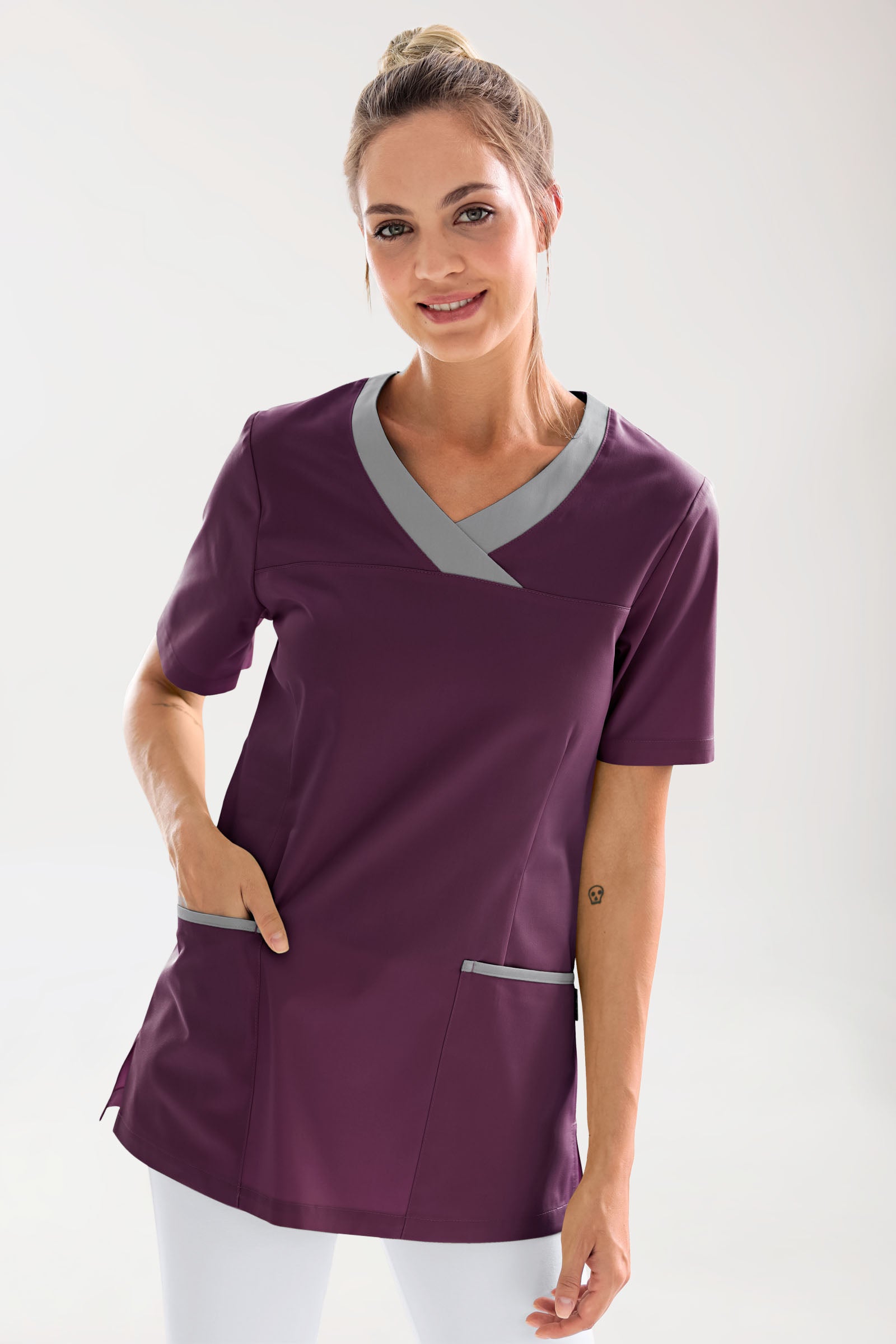 CORE Schlupfkasack Damen pflaume/grau