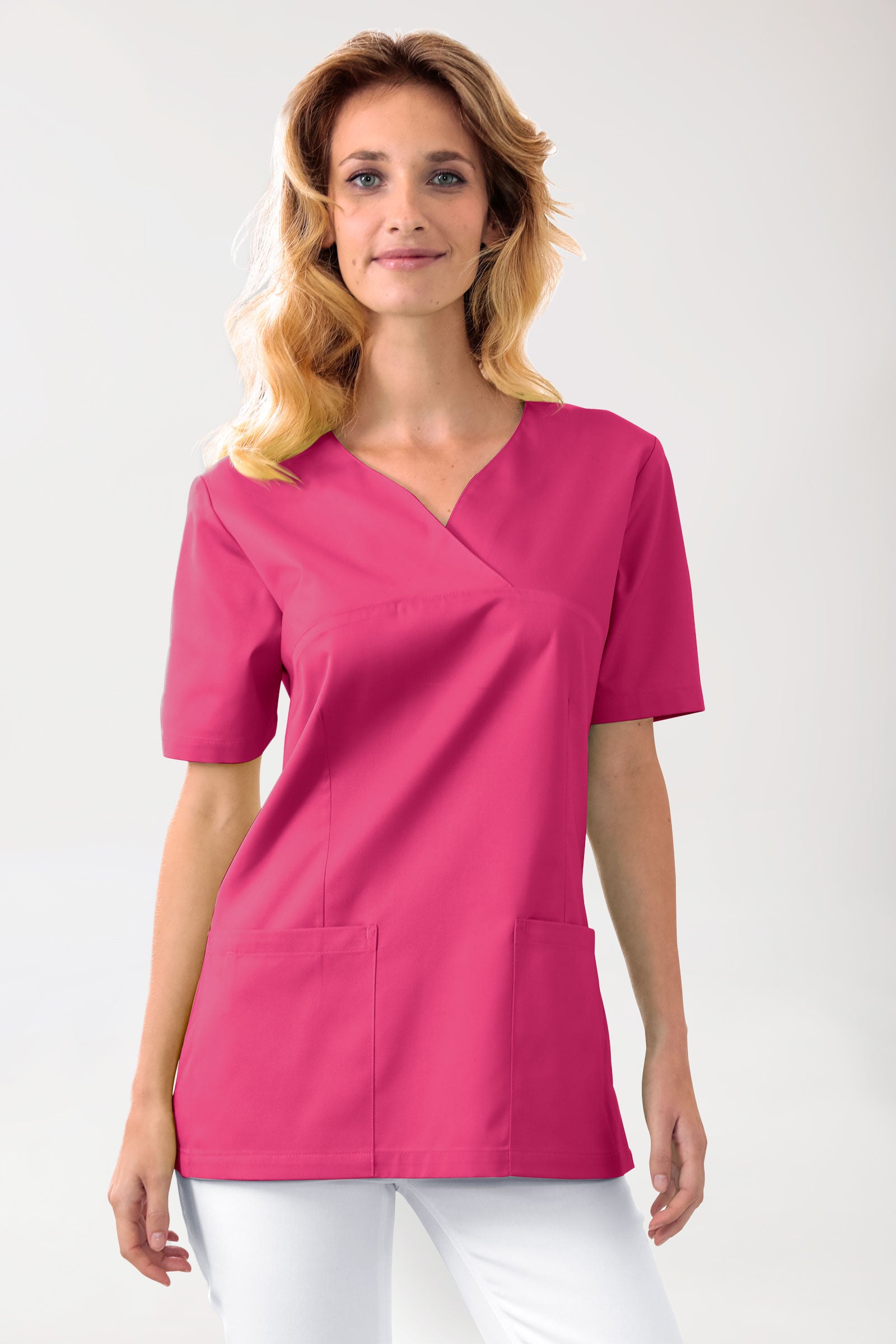 CORE Schlupfkasack Damen - Herzausschnitt pink, Vorderansicht 