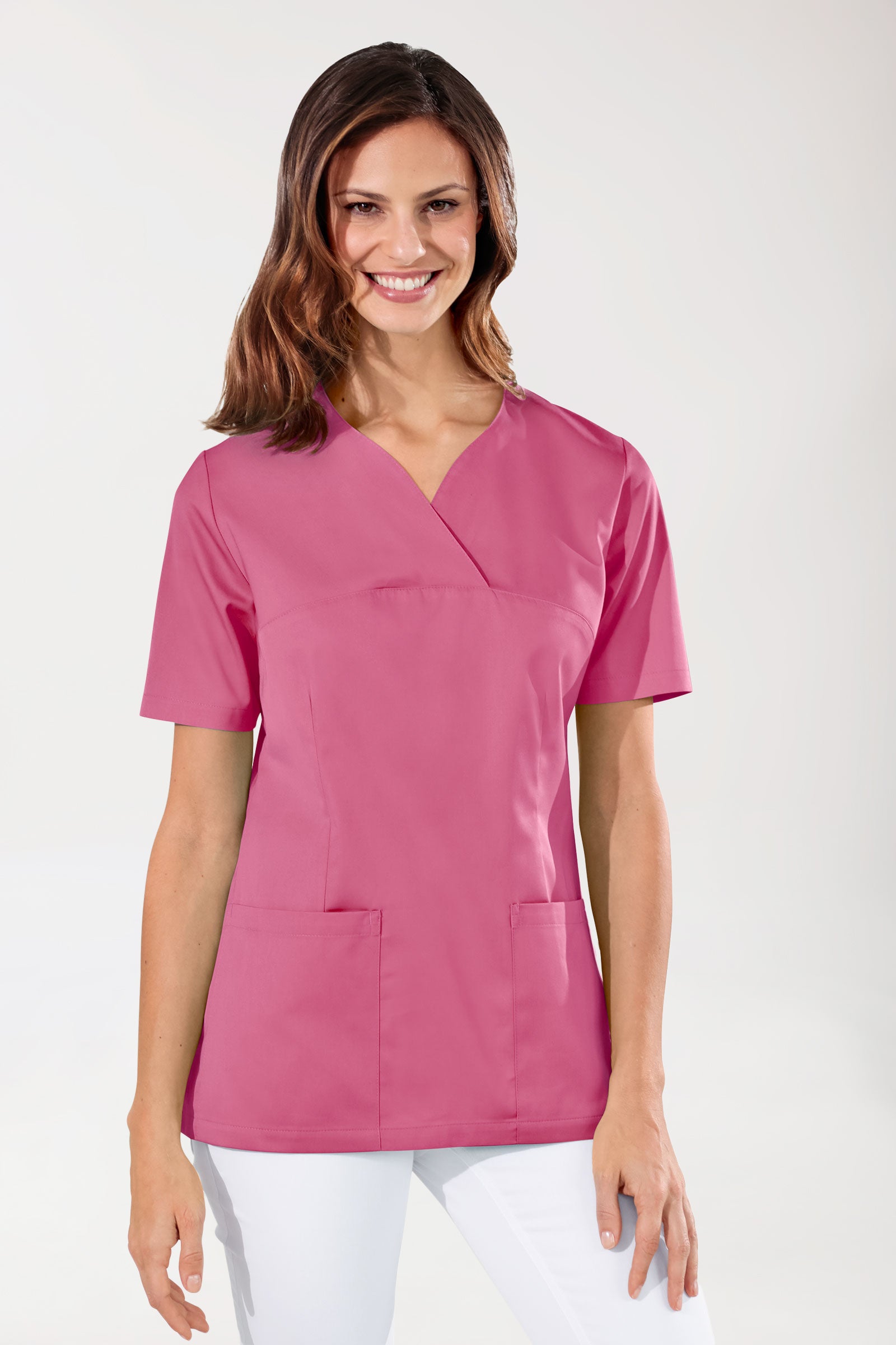 CORE Schlupfkasack Damen - Herzausschnitt rosenholz, Vorderansicht 