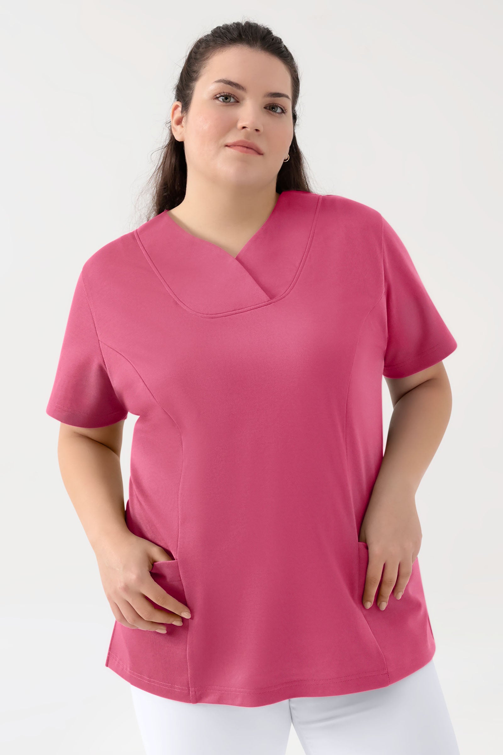 COMFY FLEX Stretch Schlupfkasack Damen - Herzausschnitt rosenholz