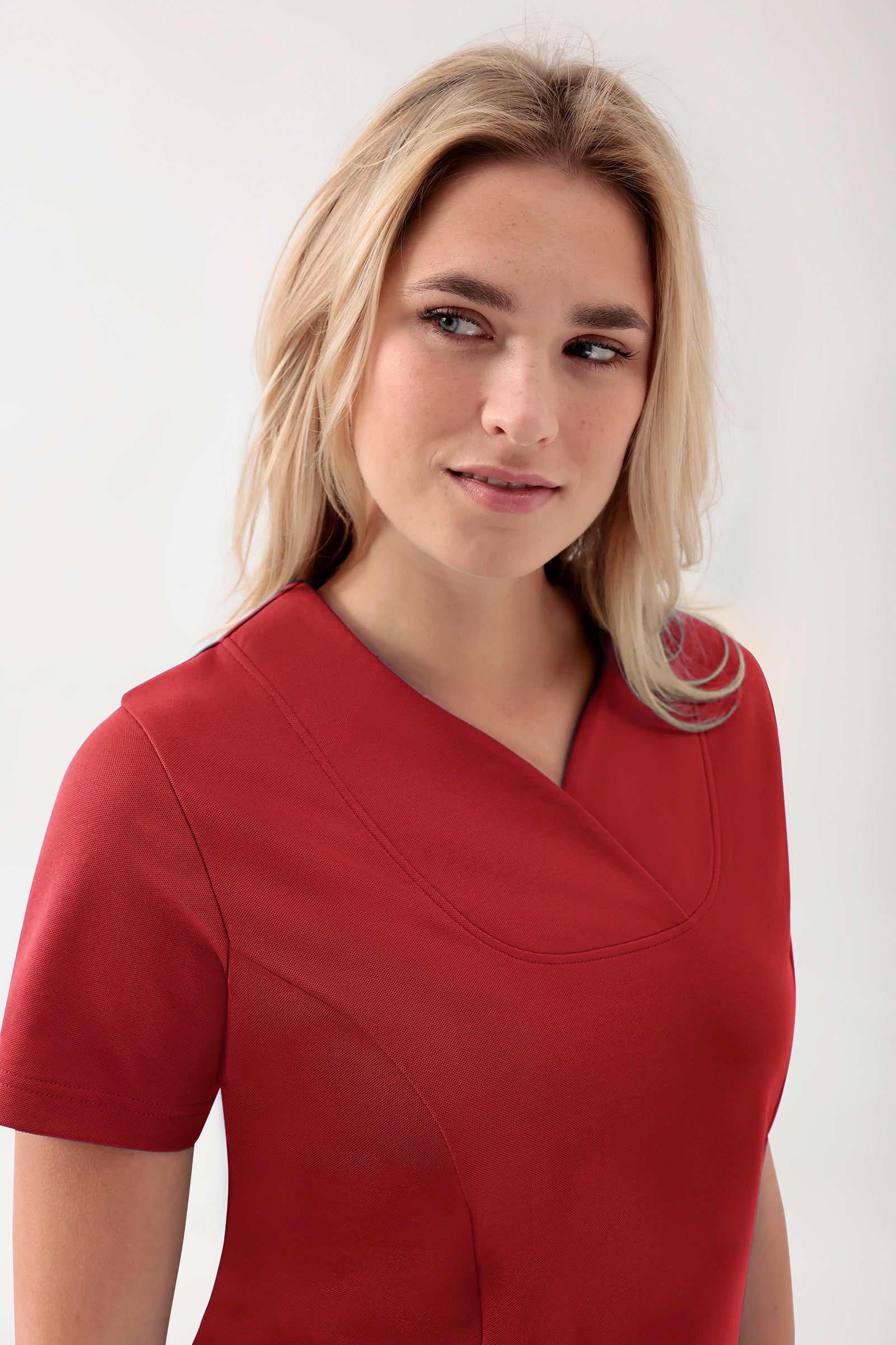 COMFY FLEX Stretch Schlupfkasack Damen - Herzausschnitt rot