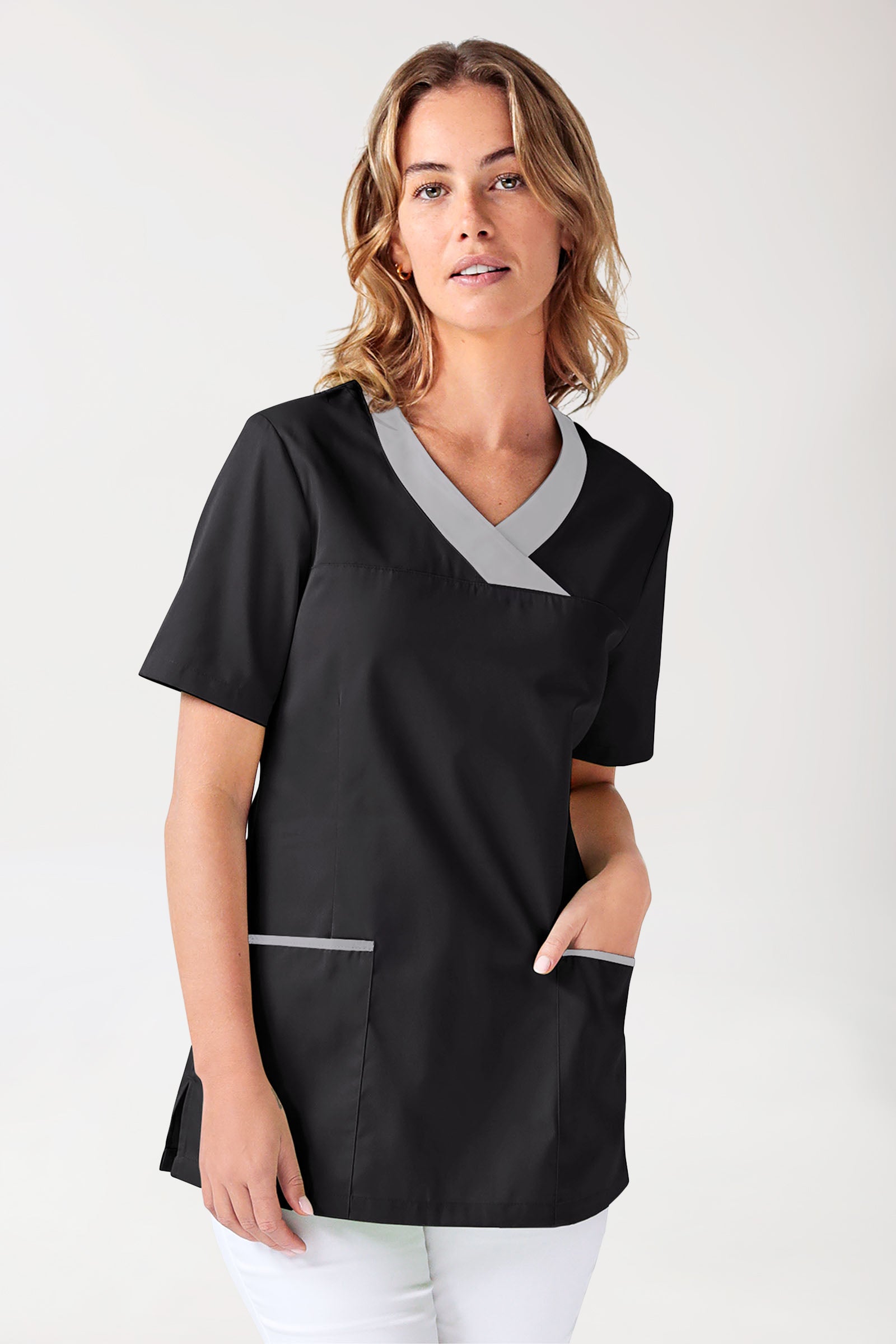 CORE Schlupfkasack Damen schwarz/grau, Vorderansicht 