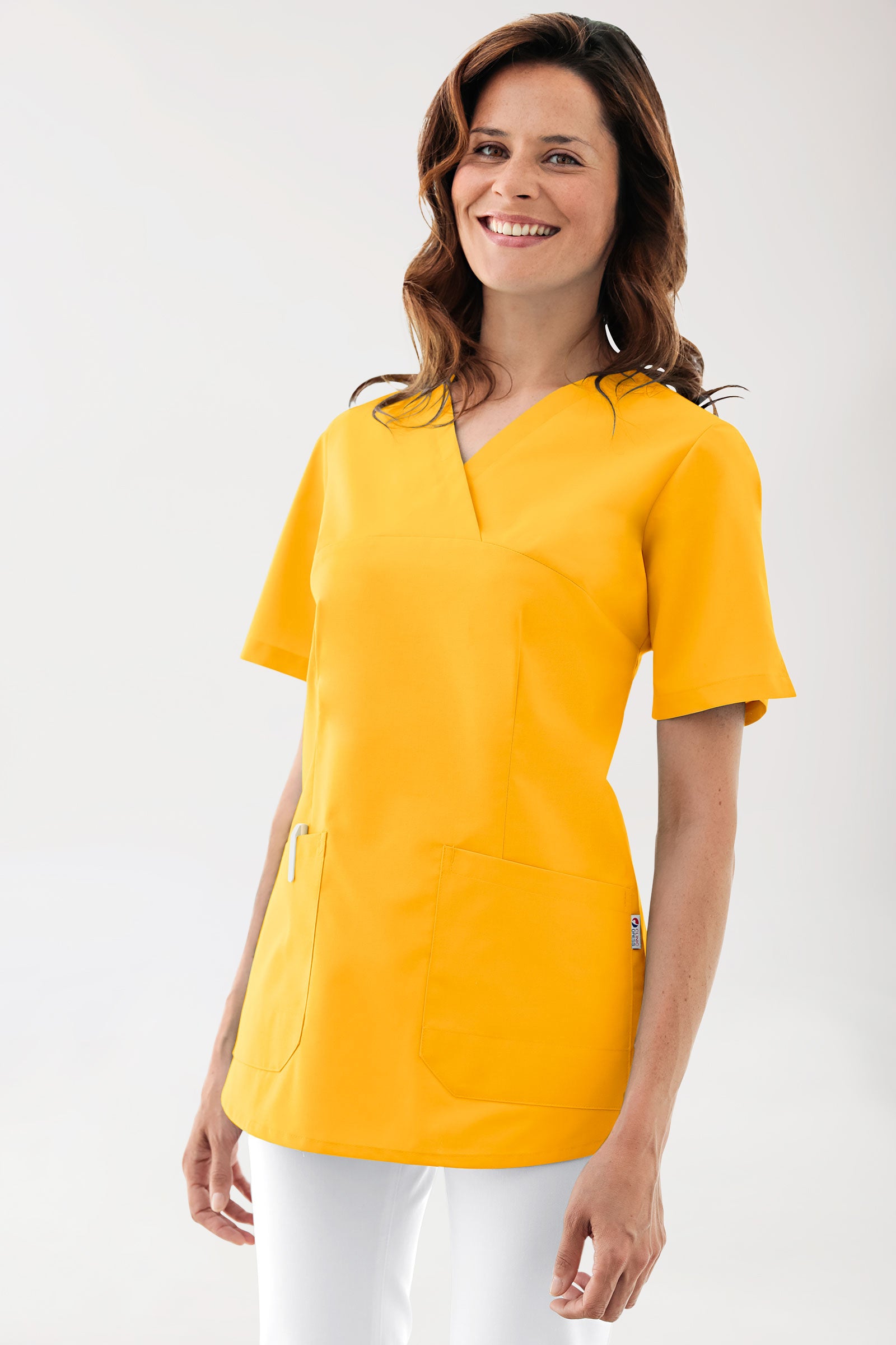 Damen-Schlupfkasack Sonnengelb 95°, Vorderansicht 