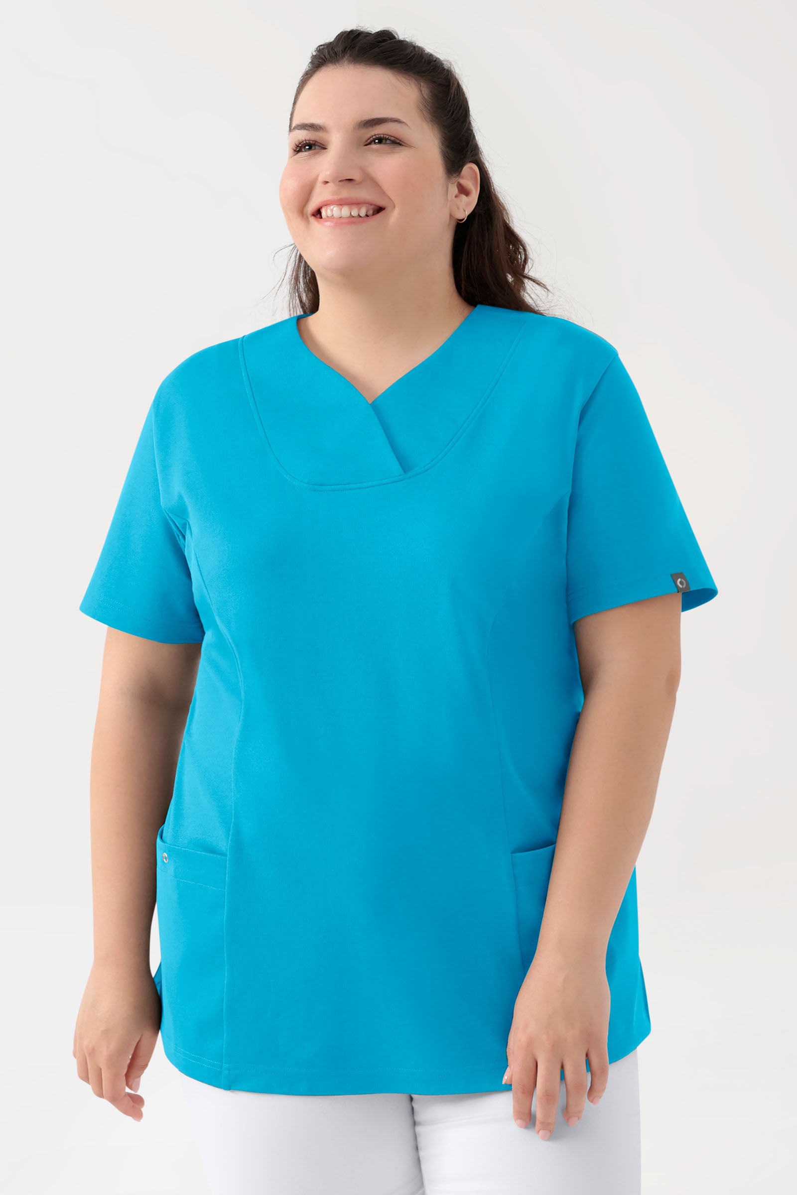 COMFY FLEX Stretch Schlupfkasack Damen - Herzausschnitt türkis