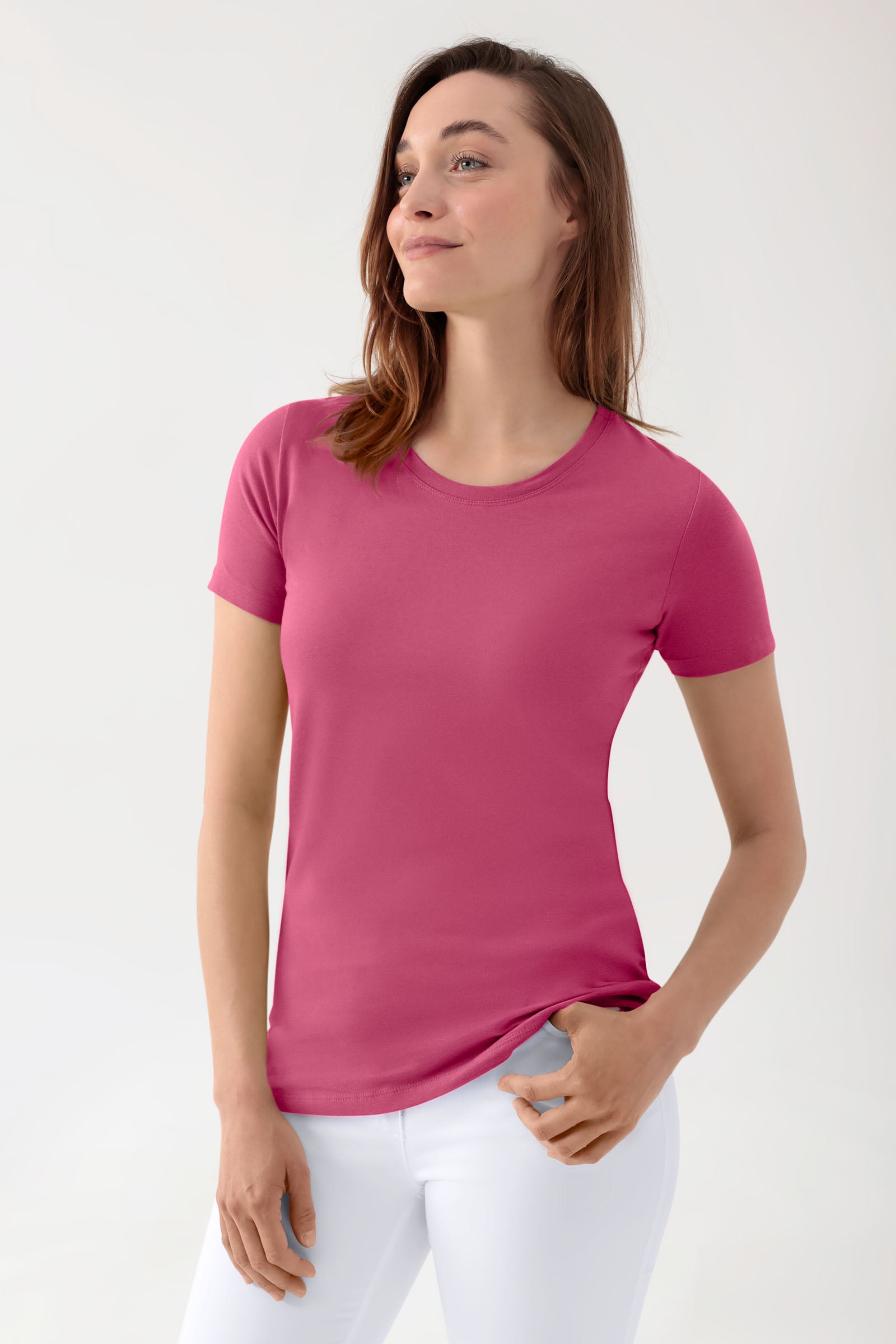 Longshirt Damen Rosenholz 1/2-Arm, Vorderansicht 